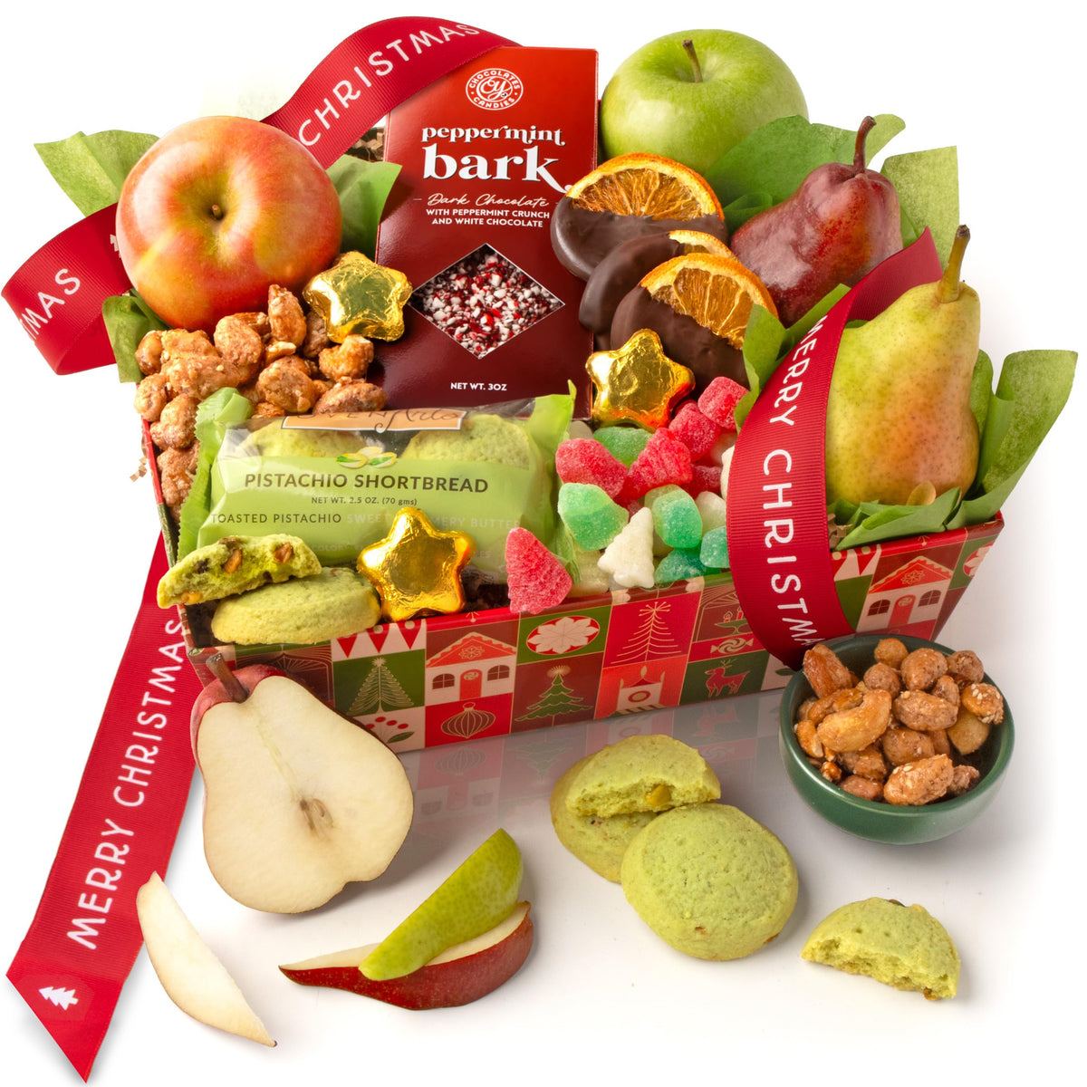 Holiday Treasures Fruit and Sweets Gift Basket with Happy - A Gift Inside Official Imagery - 8