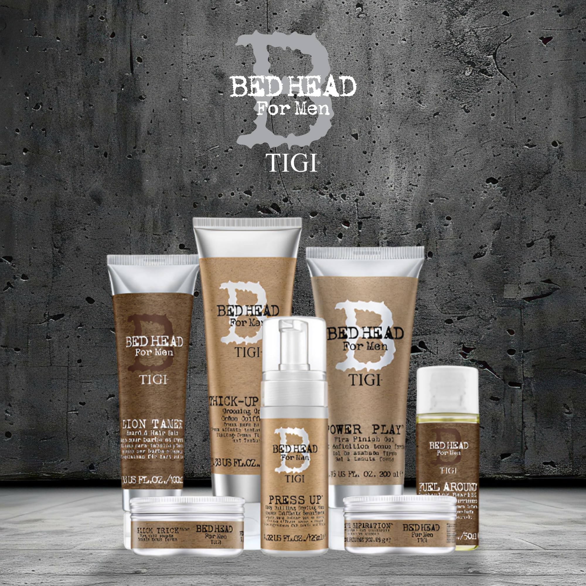 Bed Head TIGI Men Clean Up Daily Shampoo bottle, 25.36 fl oz, with label and product packaging visible.