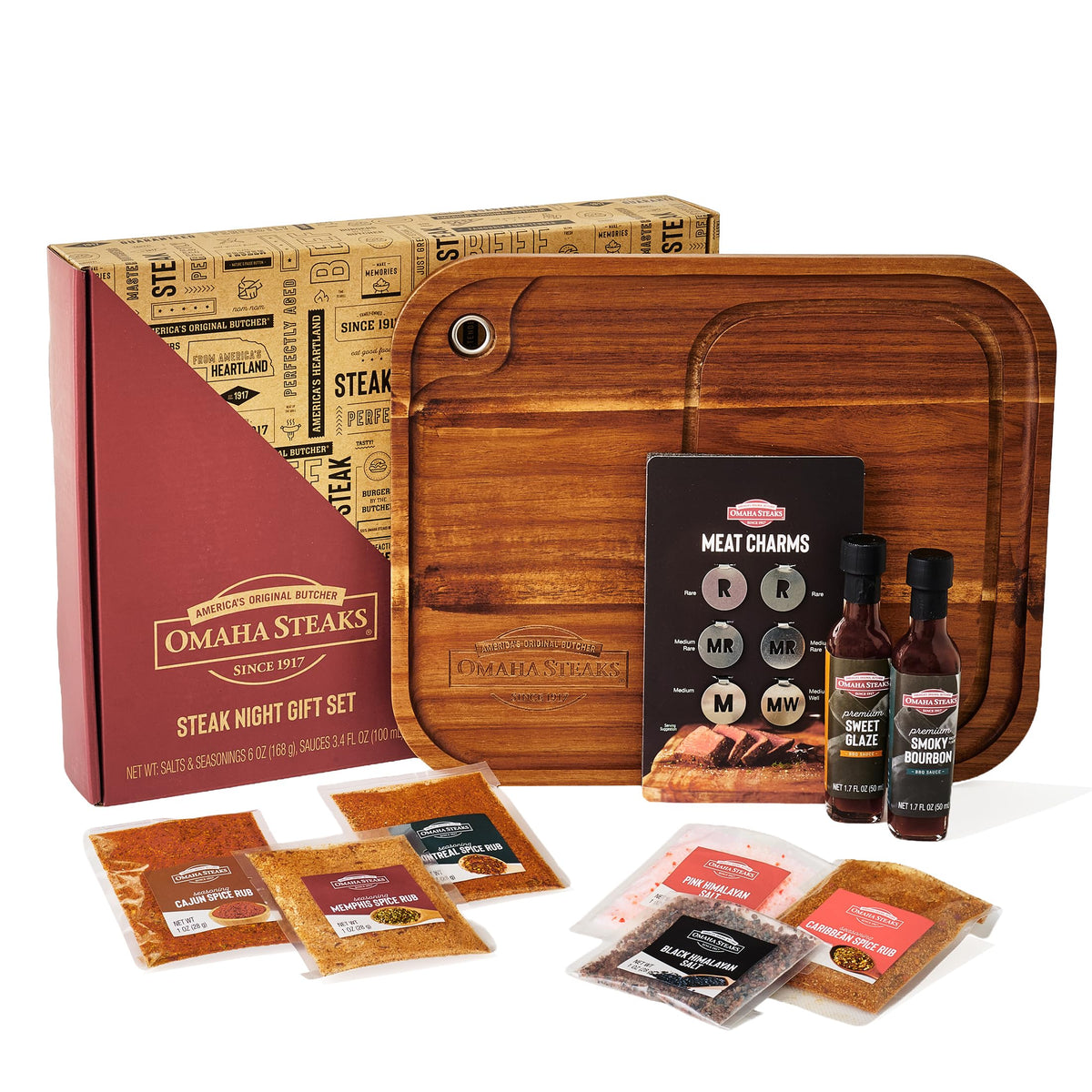 Omaha Steaks Grilling Gift Set Steak Plate BBQ Sauces - Thoughtfully Official Imagery - 2