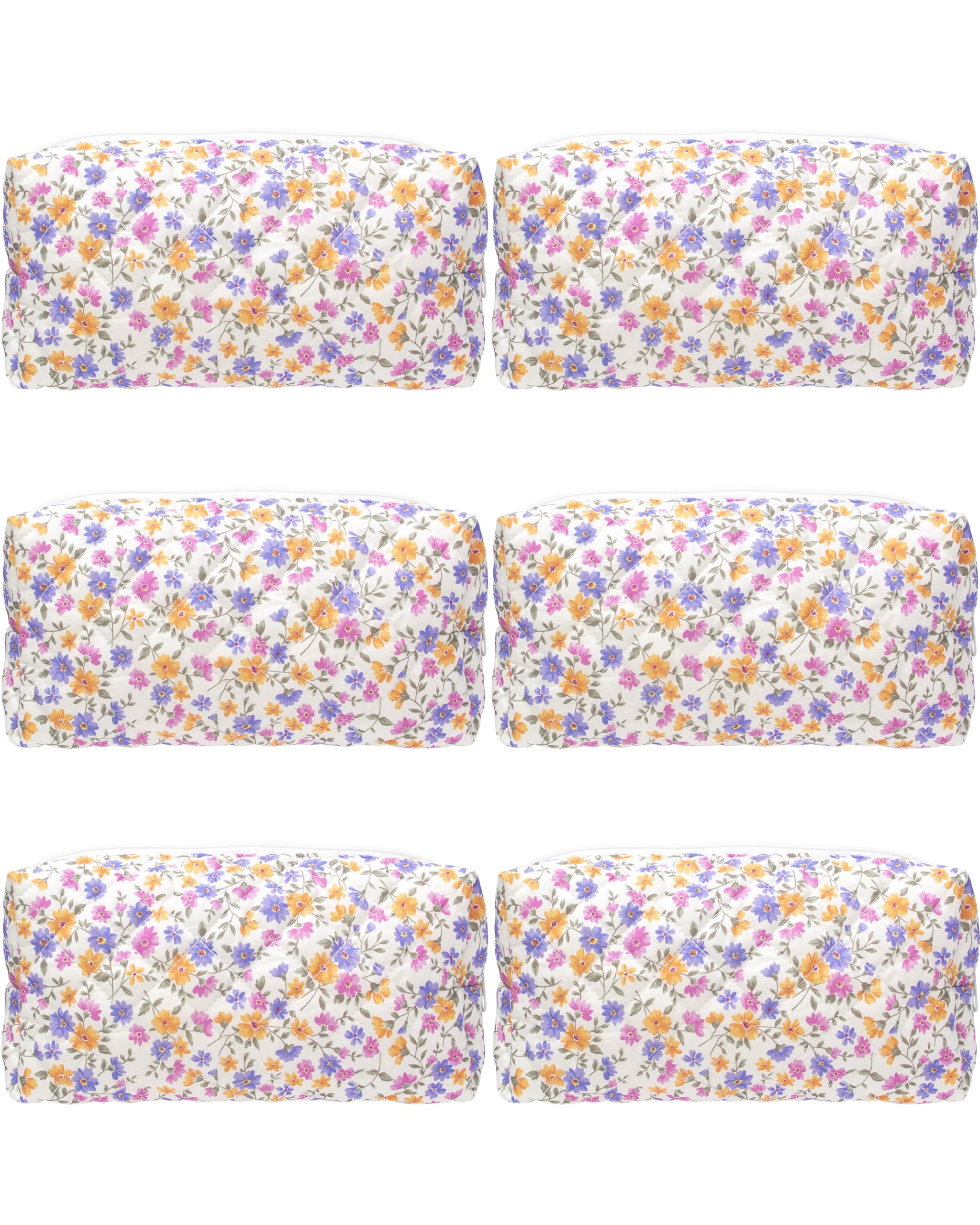 PAZIMIIK Small Quilted Makeup Bag,Zipper Cosmetic Pouch,Ditsy - Product Imagery