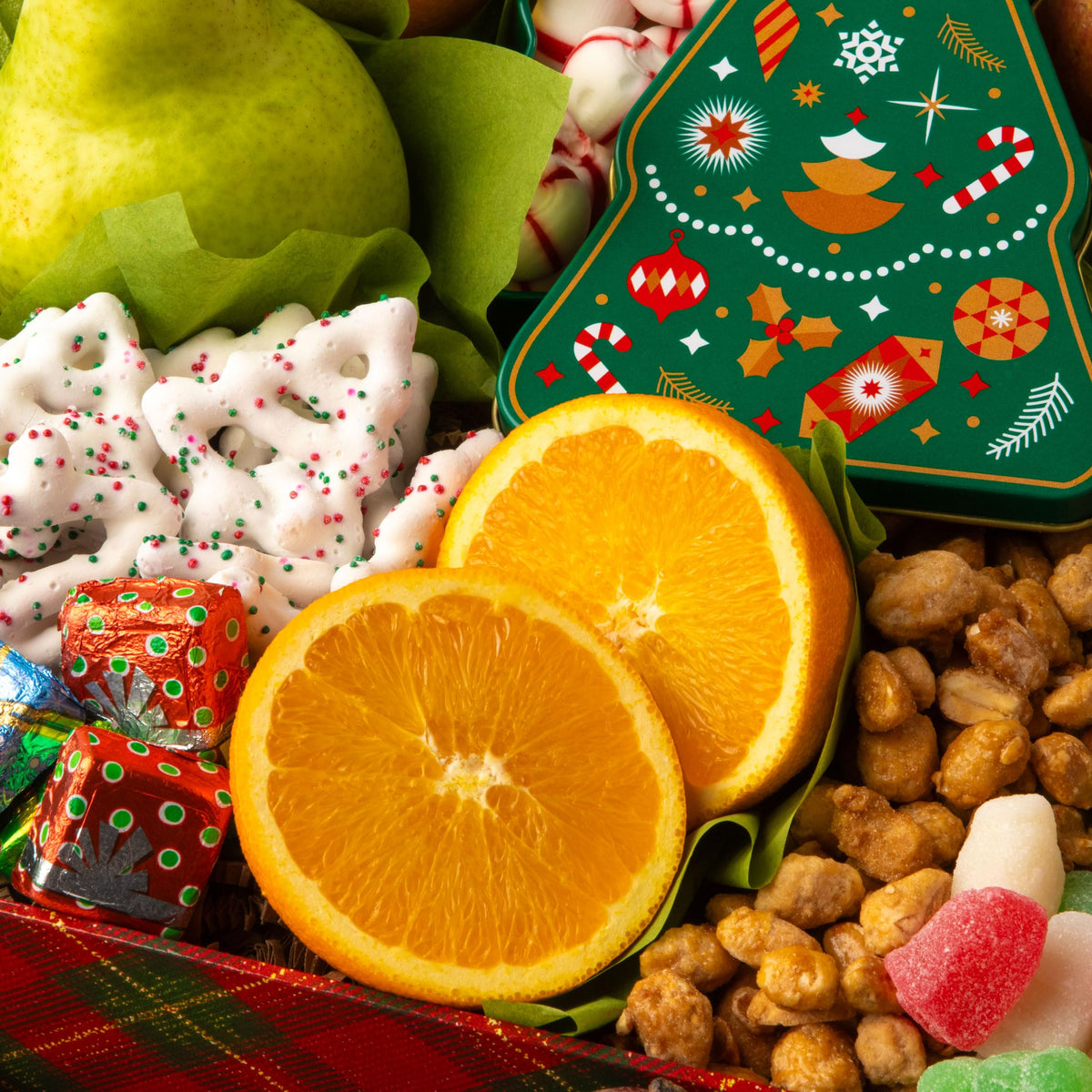 Holiday Chocolate Nuts Fresh Fruit Gift Basket - A Gift Inside Official Imagery - 3