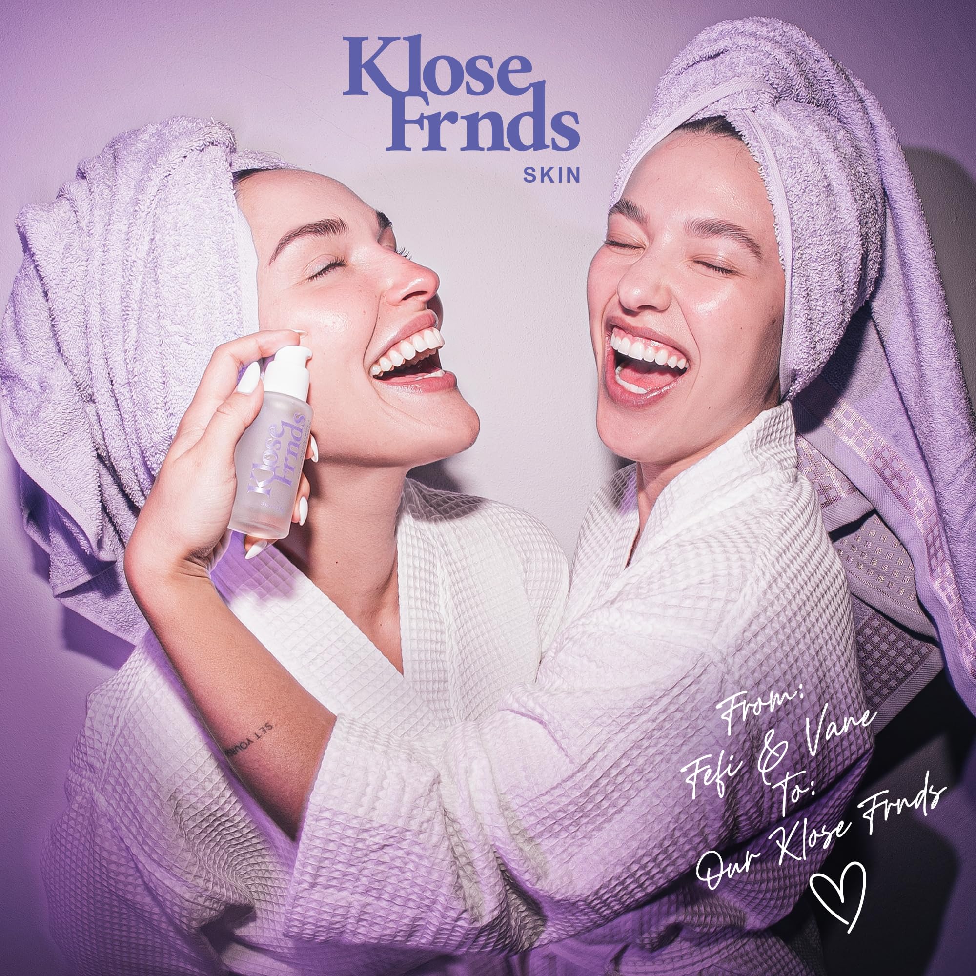 Klose Frnd's Niacinamide and Rice Extract Serum bottle, skincare product for glow and barrier support, with dropper applicator.