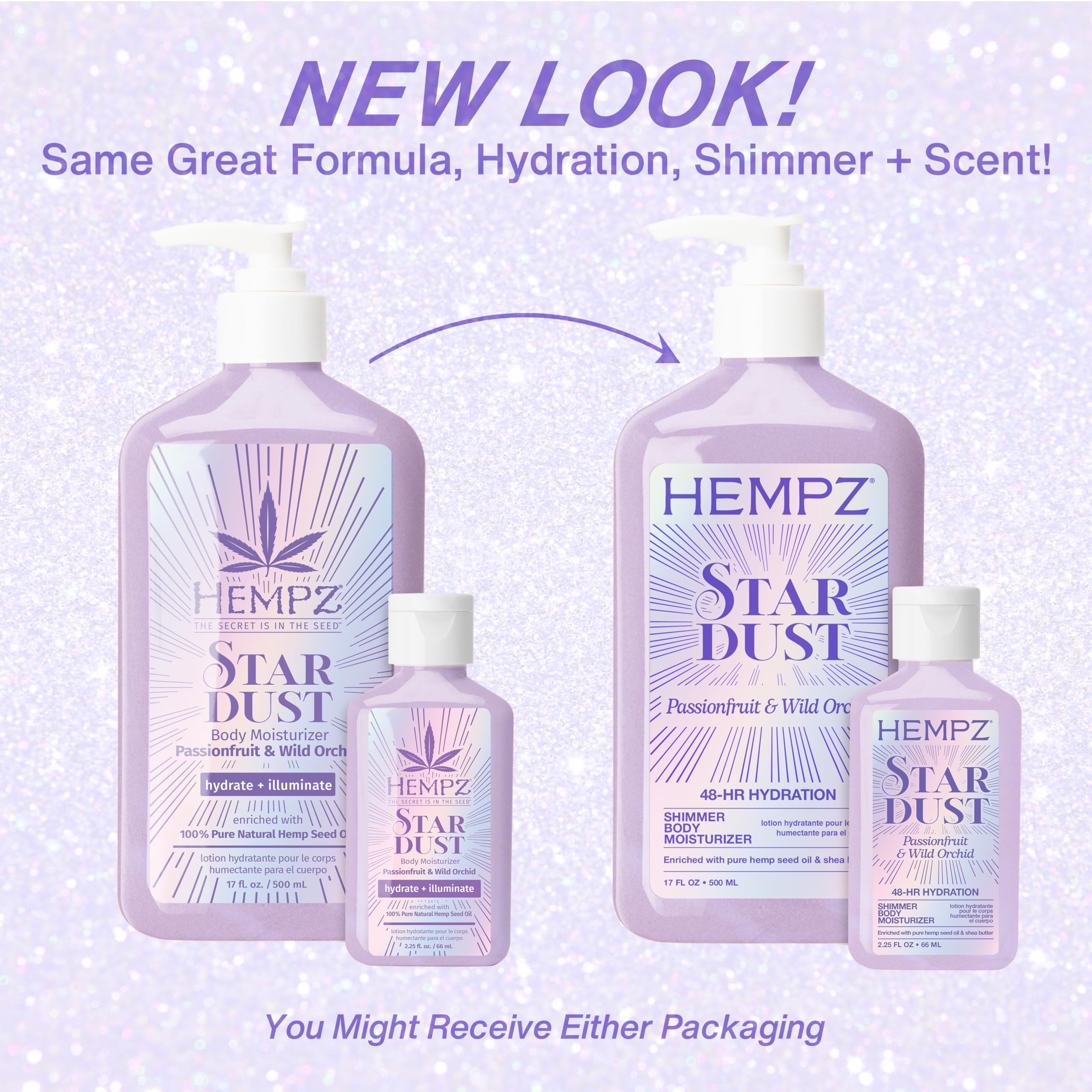 Hempz Star Dust Moisturizing Body Lotion With Shimmer - 17 Fl Oz