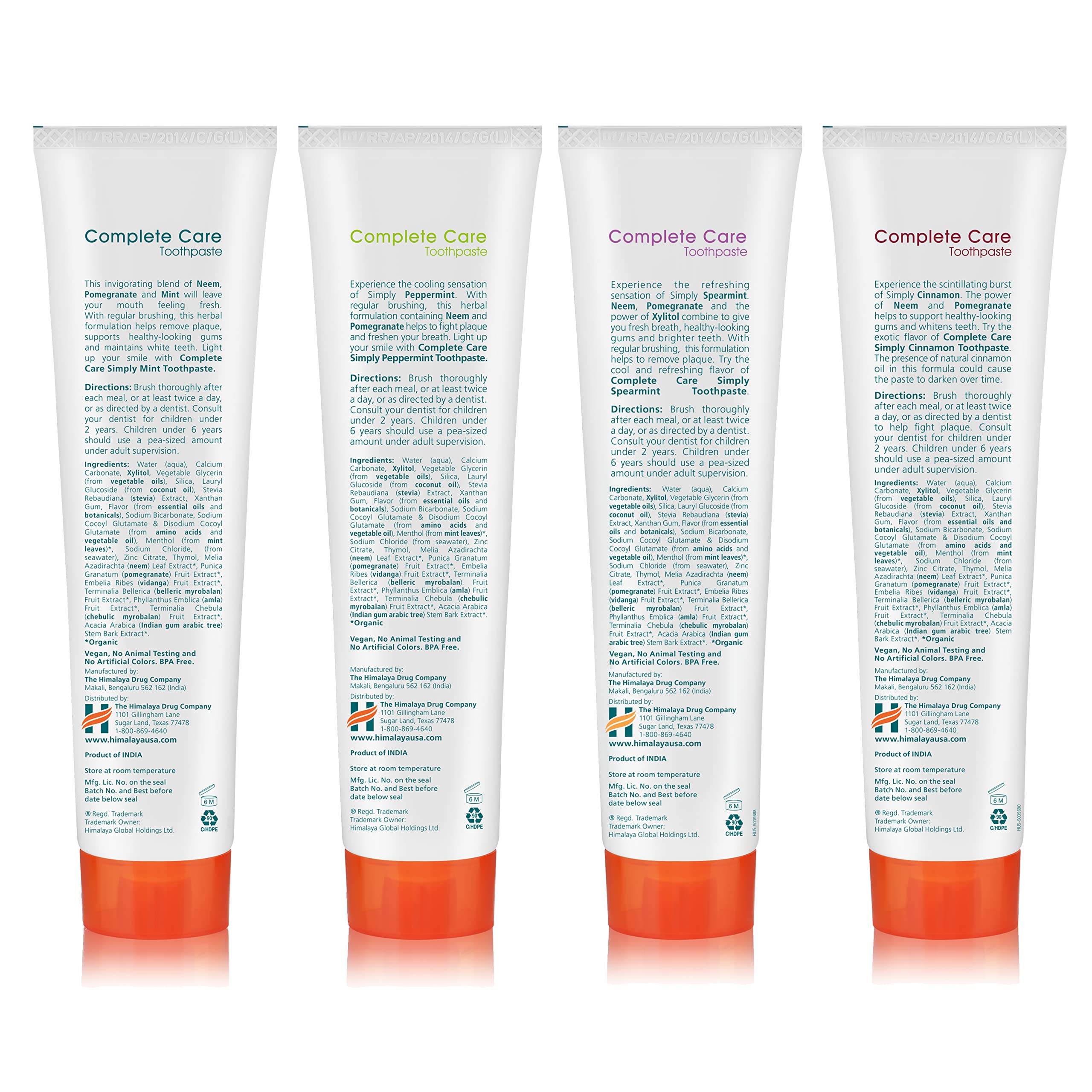 Himalaya Botanique Herbal Toothpaste Variety 4-Pack 5.29oz