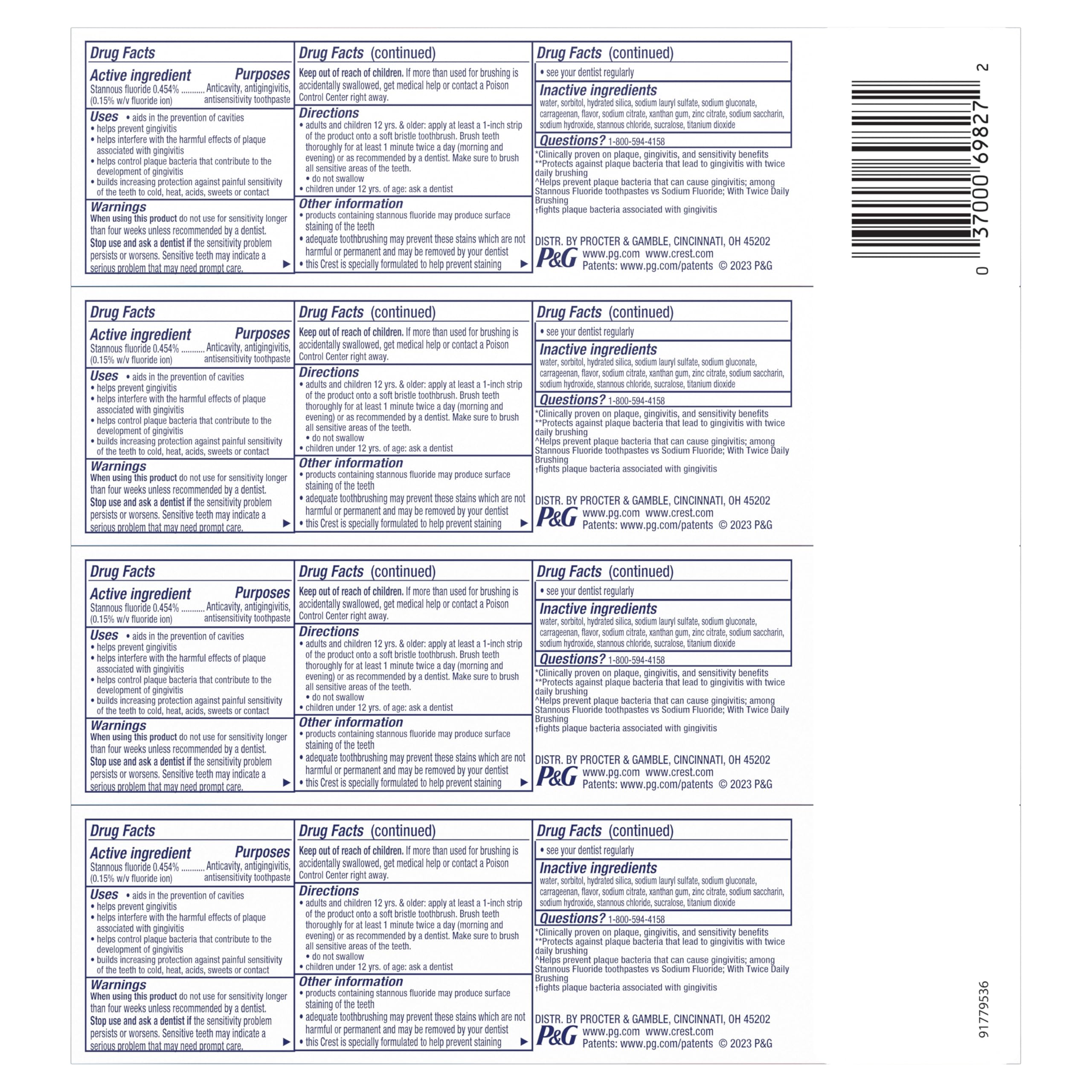 Crest Pro-Health Advanced Antibacterial Toothpaste 4-Pk