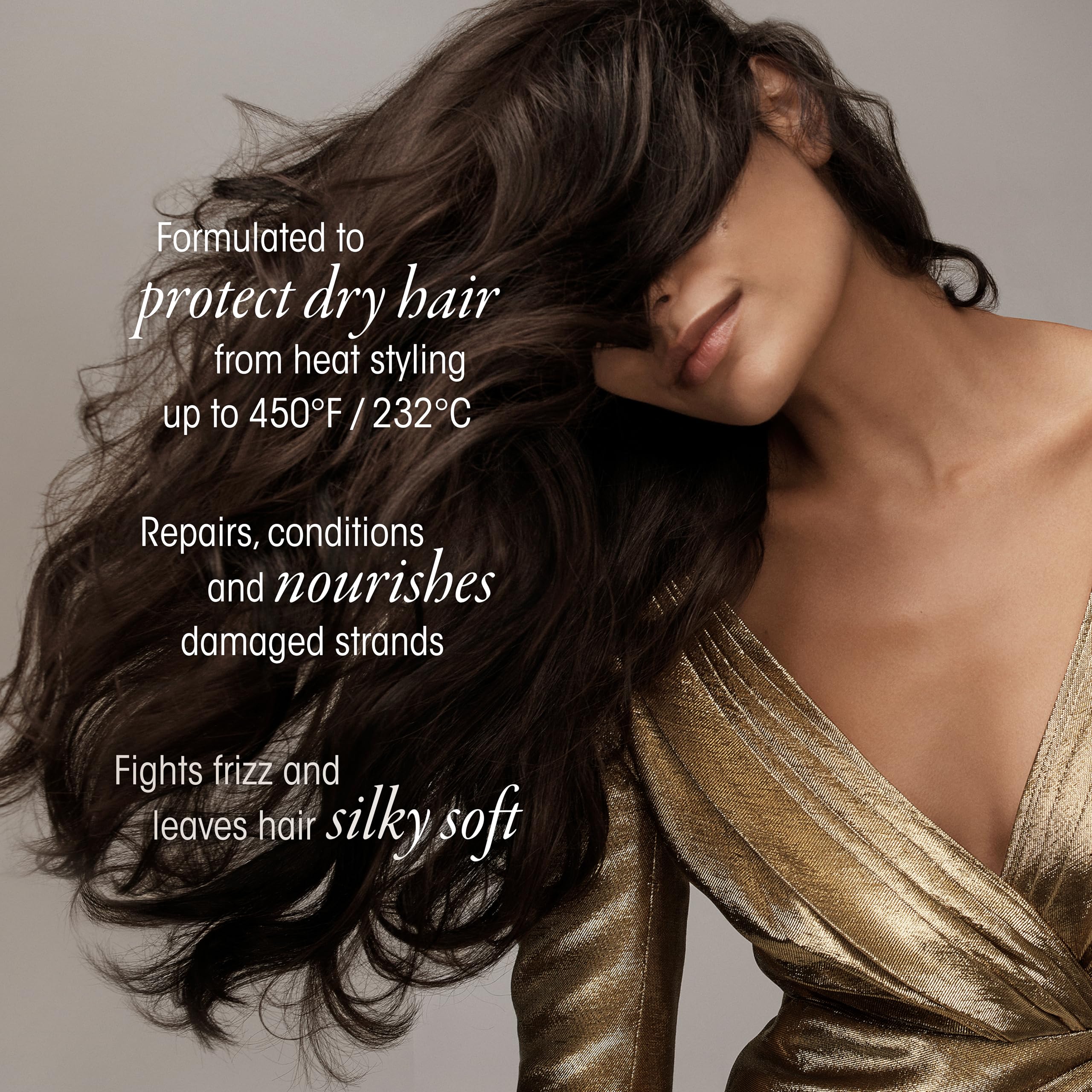 Oribe Gold Lust Heat Protection Spray for hair, 5.2oz, provides protection up to 450°F during styling.