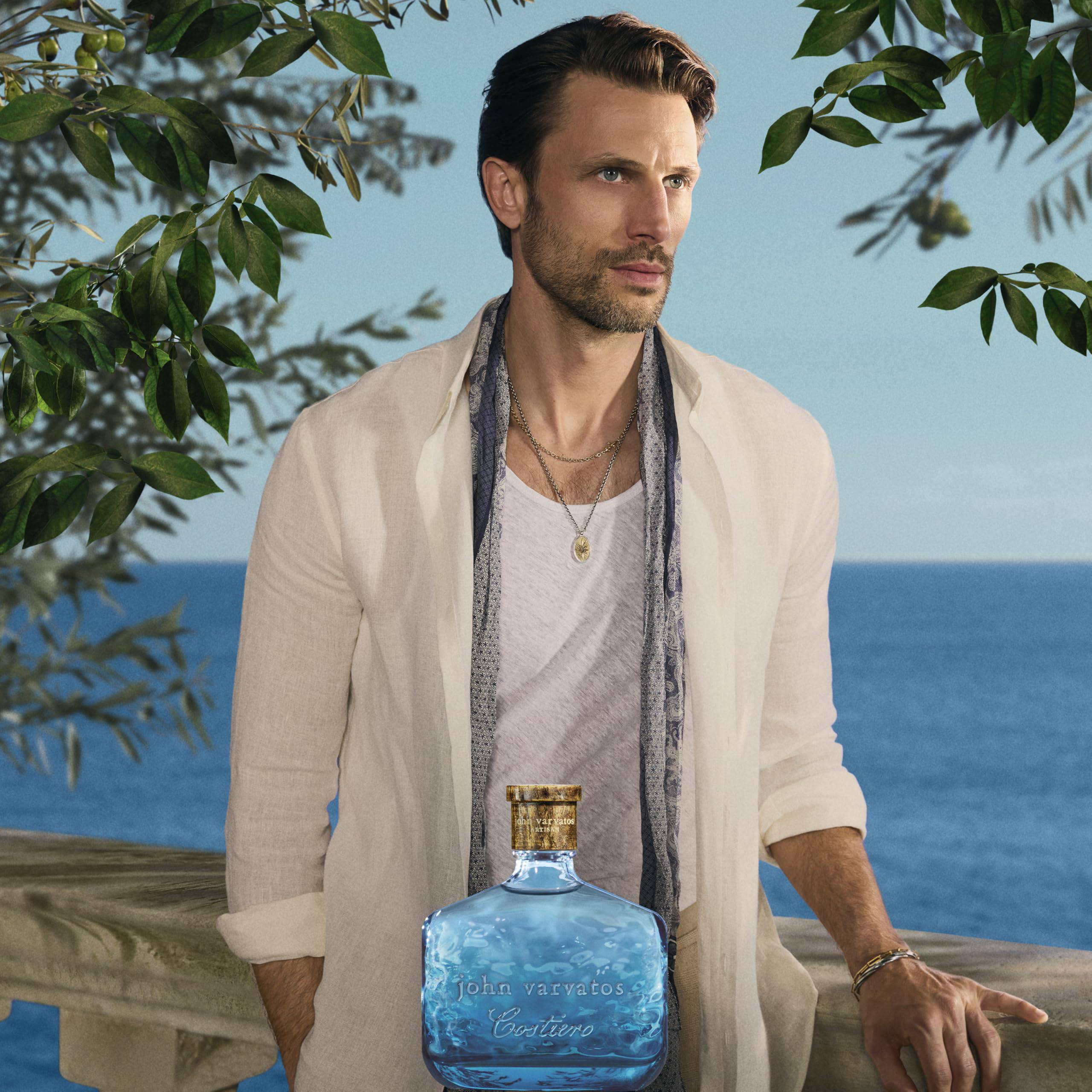 John Varvatos Artisan Costiero men's 2.5 fl oz personal fragrance bottle with elegant design and label.