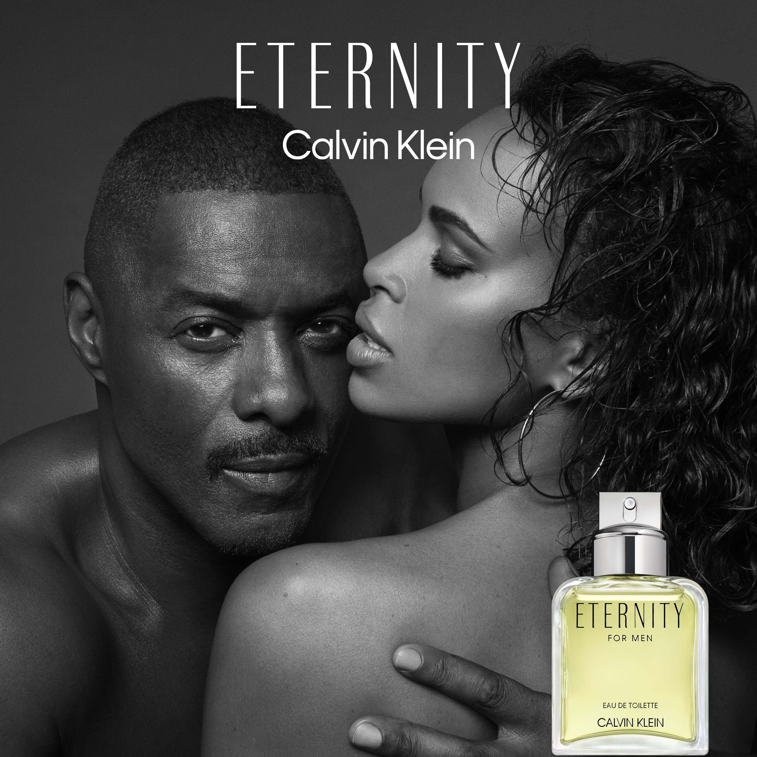 Calvin Klein Eternity for Men EDT bottle, 3.3 fl oz, featuring sleek design and classic fragrance packaging.