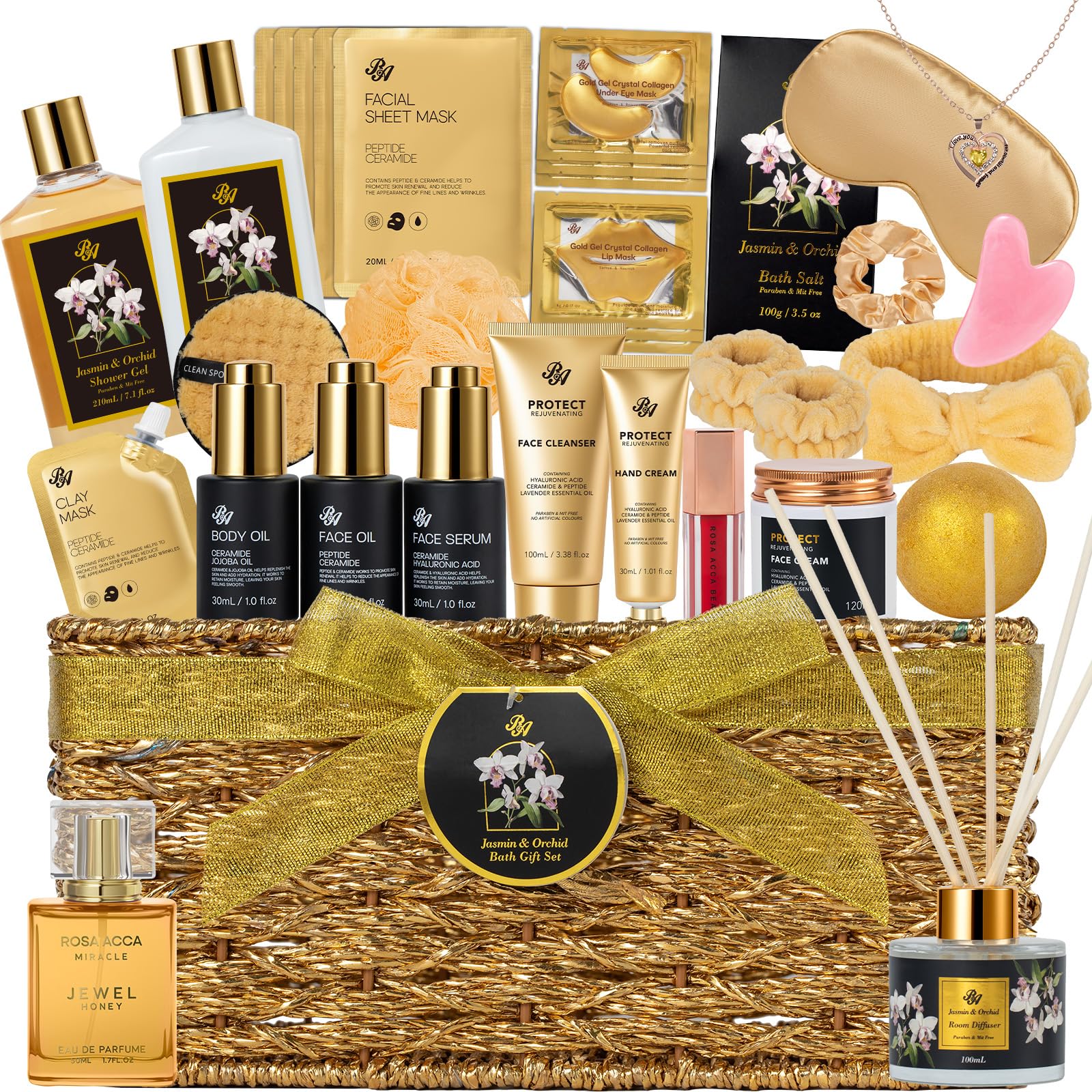 35 Pcs Gifts for Women, Orchid Spa Gifts Basket Set, Birthday, - Product Imagery