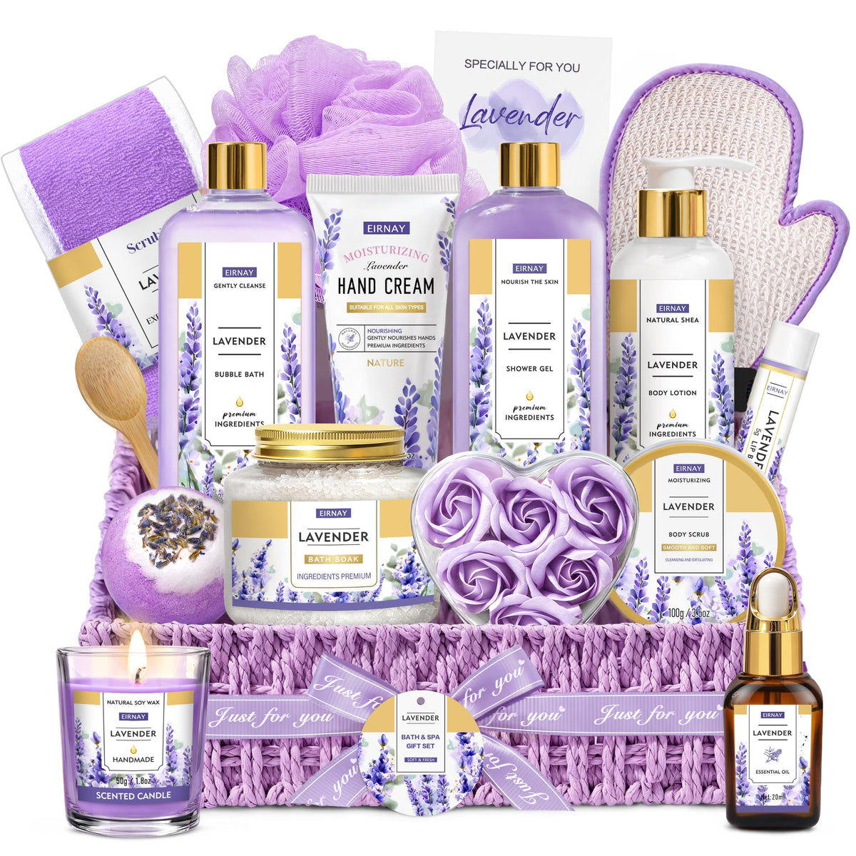 EIRNAY Spa Gifts for Women Birthday Gift Baskets Bath Set for Women Self Care Kit – product photo (Sets &amp; Kits)