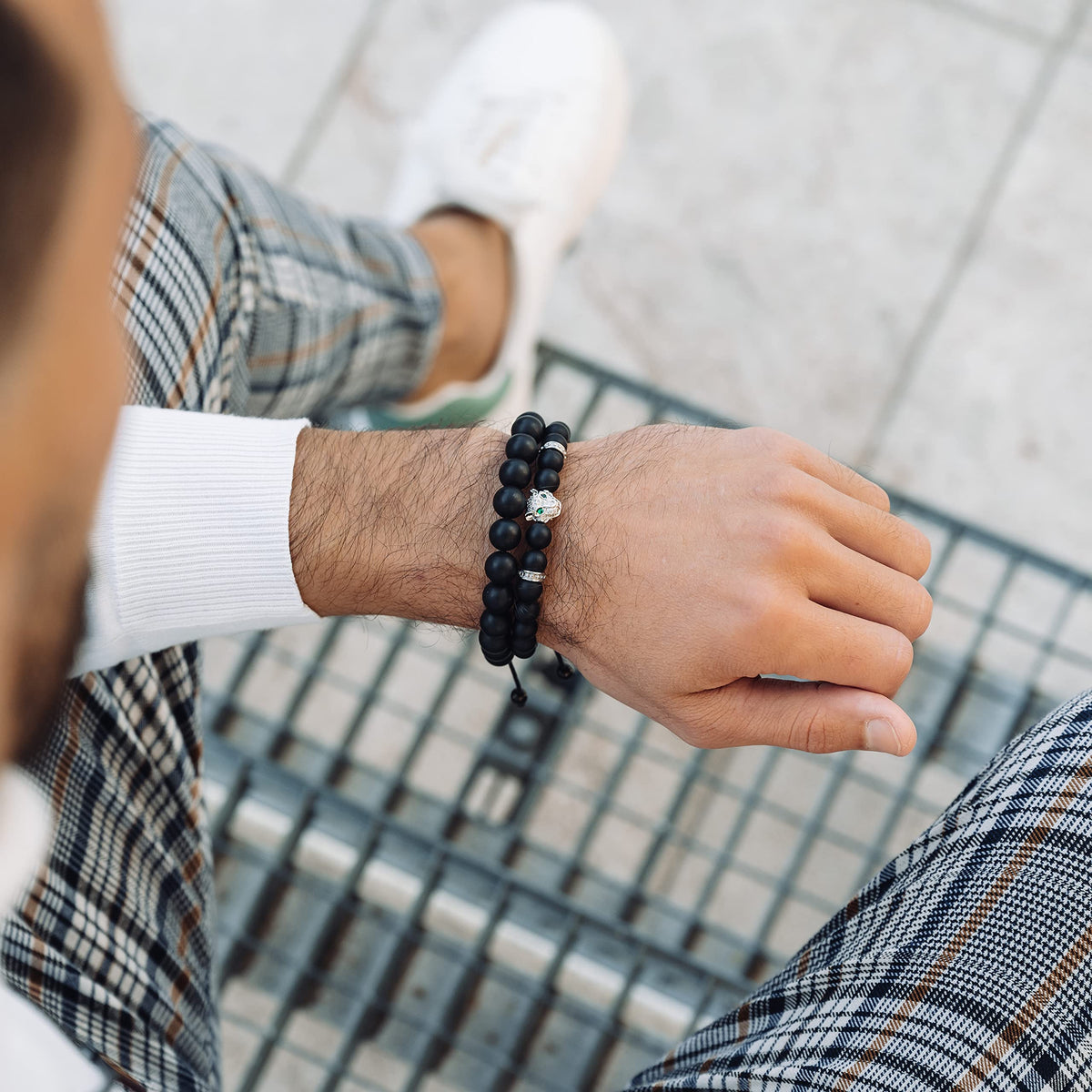 GT collection Men s Leopard Head Beaded Bracelet - GT collection Official Imagery - 5