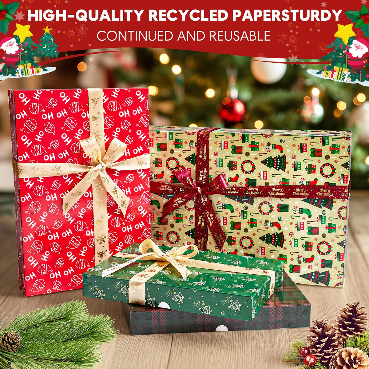 YANGTE 24 Pack Large Christmas Boxes for Presents Assorted - YANGTE Official Imagery - 4