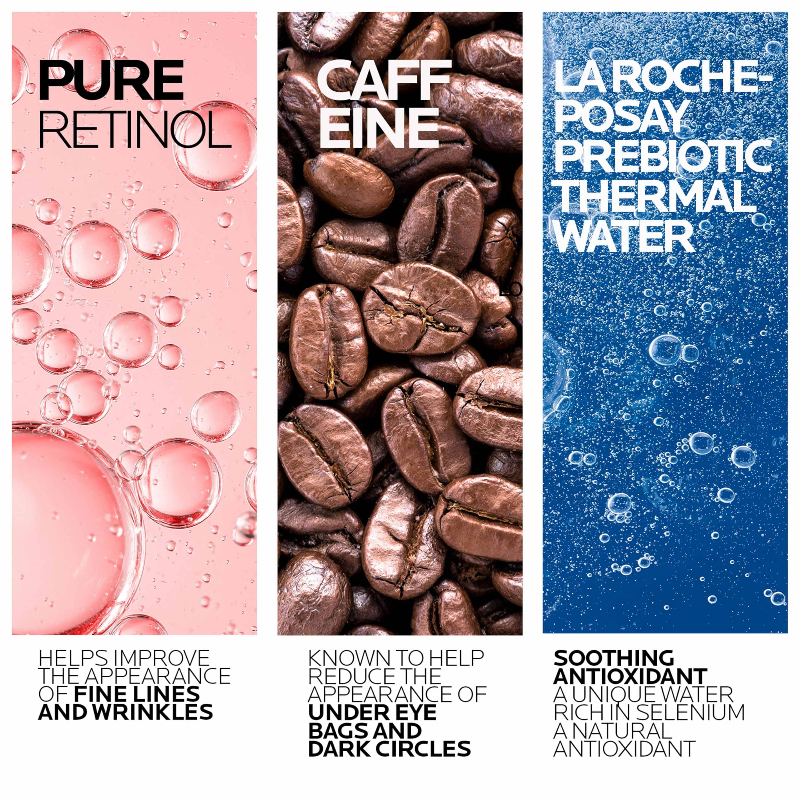 La Roche-Posay Redermic R Retinol Eye Cream with caffeine in a 0.5oz jar, designed for moisturizing and reducing eye area signs.