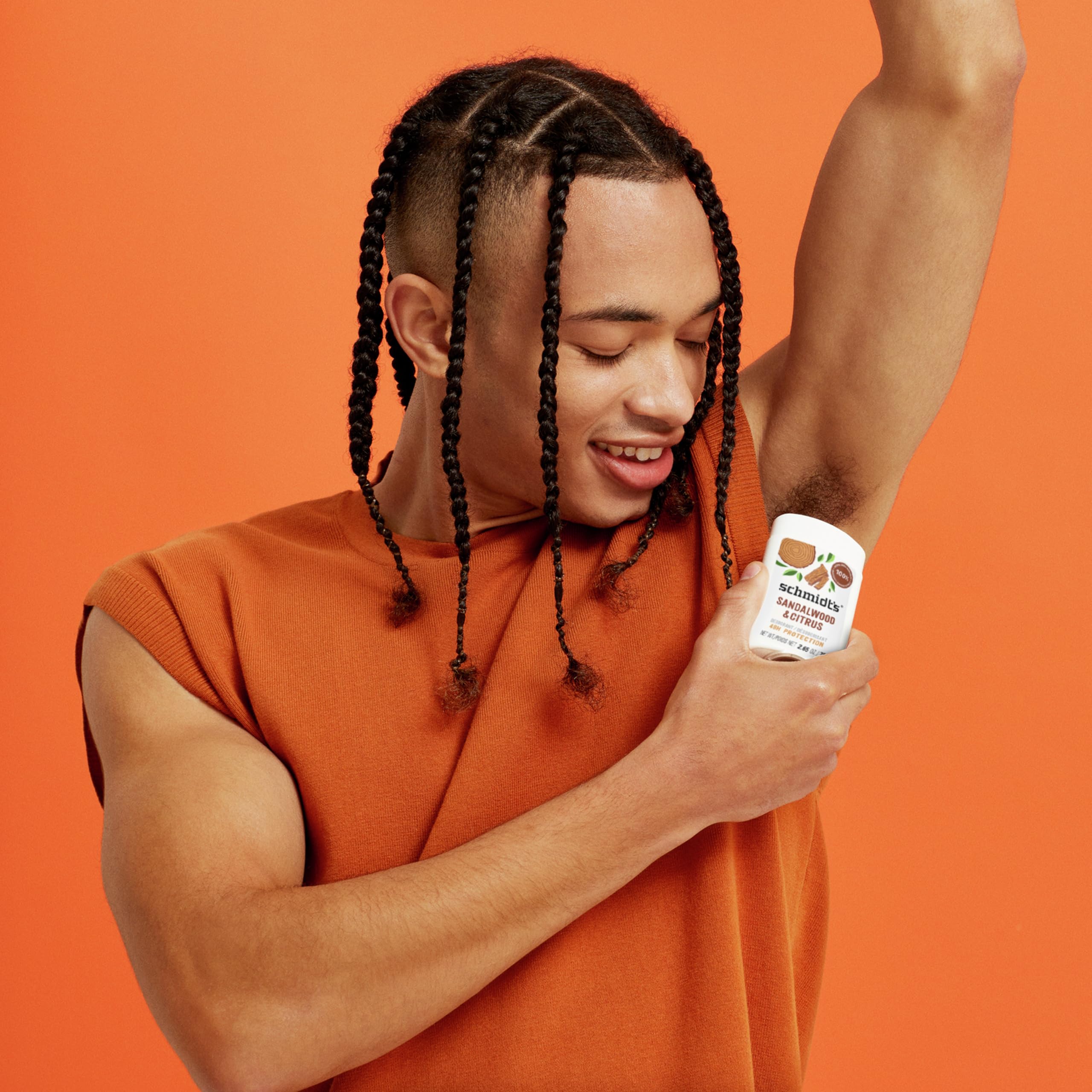 Schmidt's natural deodorant sandalwood and citrus 2-pack with sticks, fresh scent, and eco-friendly packaging for daily freshness.