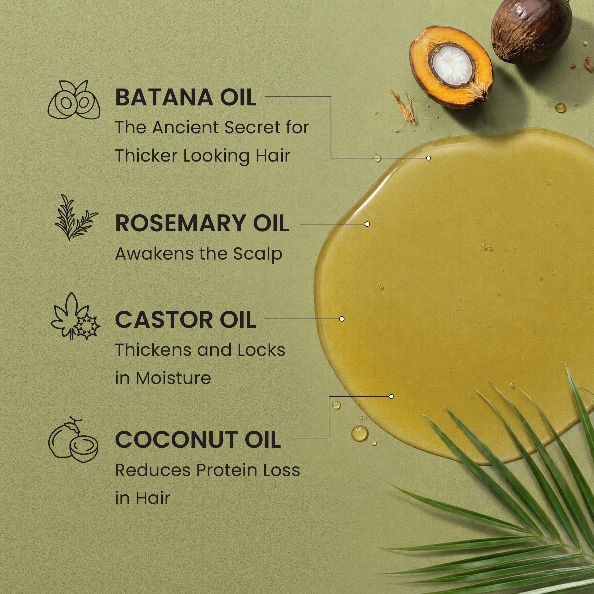 Lebanta Batana Oil For Hair - 100% Pure, Raw & Natural Blend With Organic Castor, Pumpkin Seed, Coconut and Rosemary Oil - Thicker, Stronger Looking Hair For Men & Women Scalp - 4 FL OZ