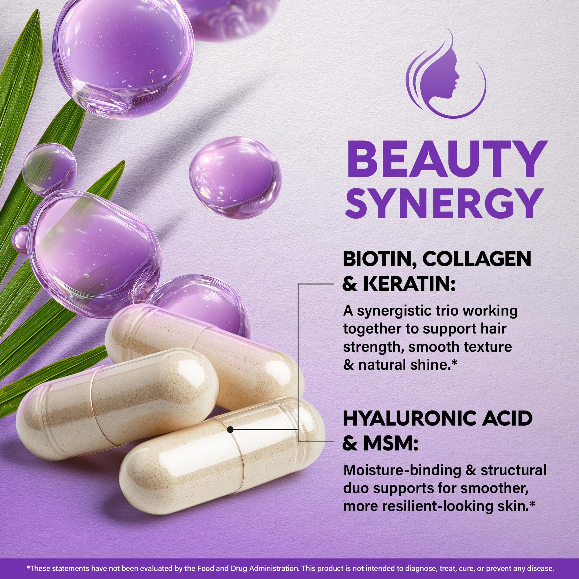 NUTRAHARMONY Biotin Collagen Keratin Hair Supplement