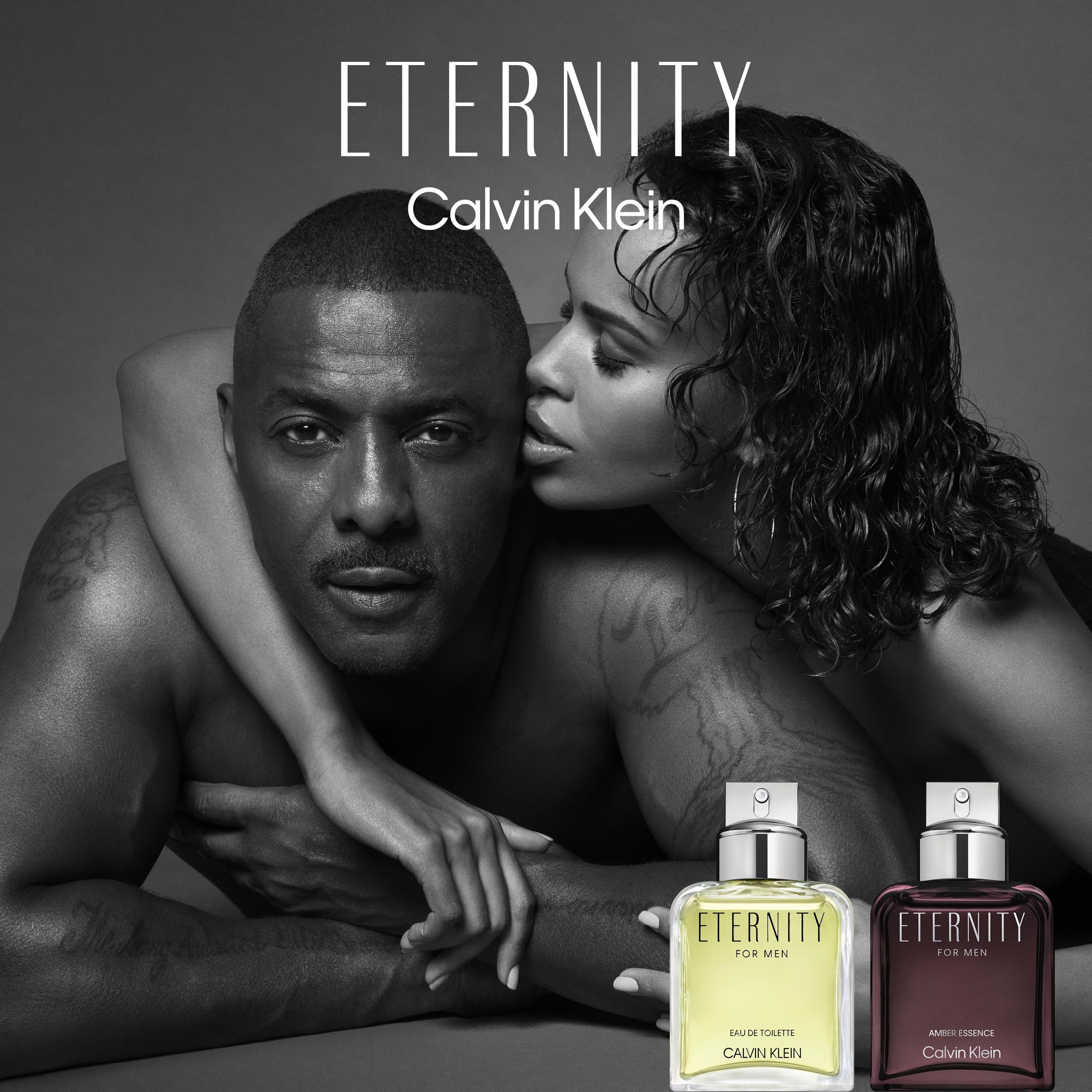 Calvin Klein Eternity for Men EDT bottle, 3.3 fl oz, showcasing the sleek glass design and branding.