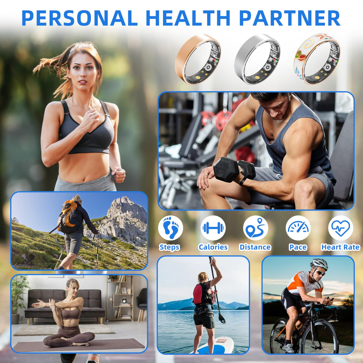 Fuomuto Smart Ring | No Subscription Health Tracker Enamel Color Size7 – packaging and label