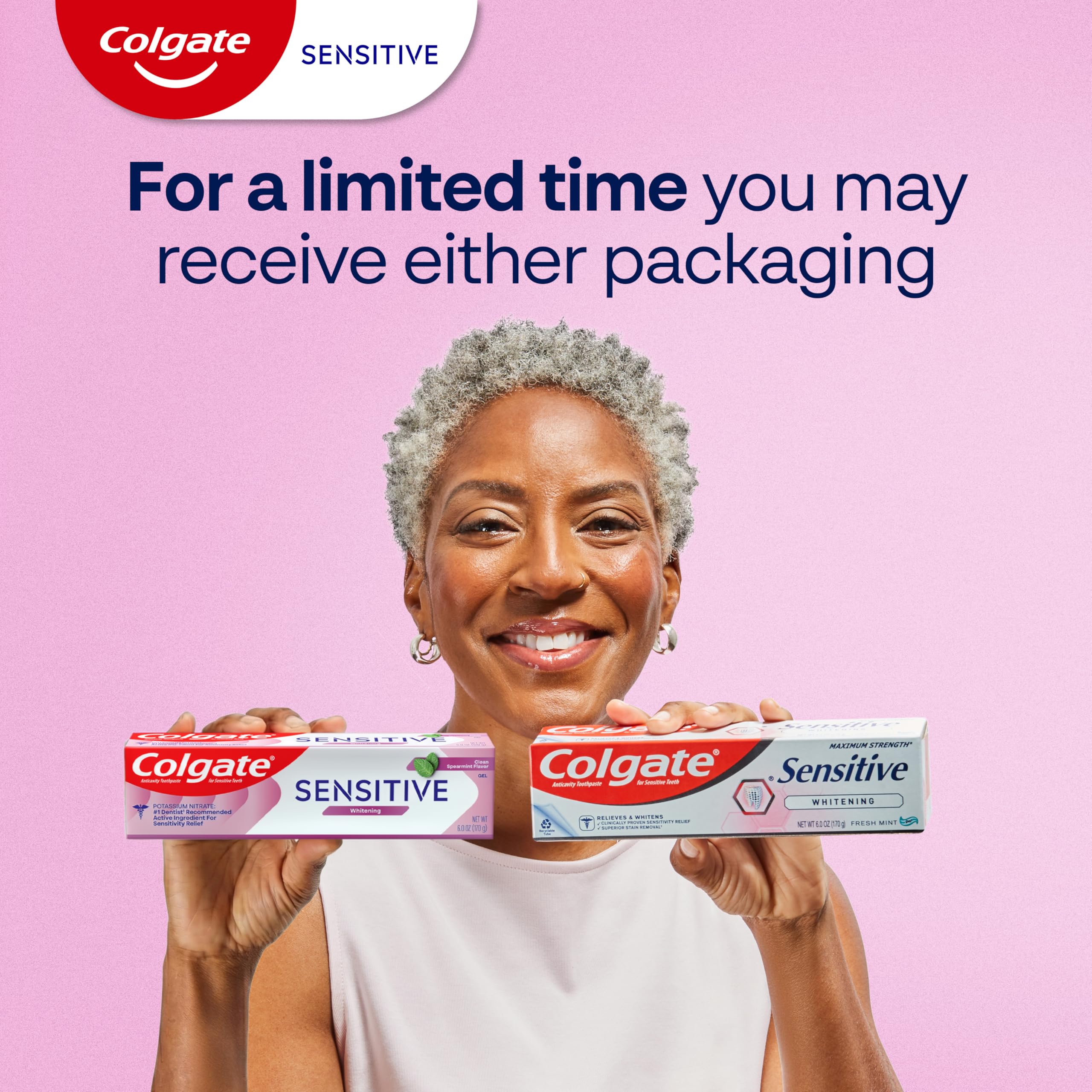Colgate Whitening Sensitive Toothpaste Gel, Clean Spearmint, 3 Pack, 6 oz