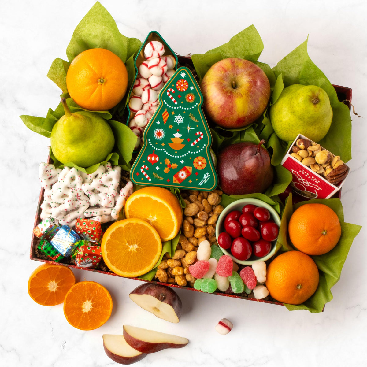 Holiday Chocolate Nuts Fresh Fruit Gift Basket - A Gift Inside Official Imagery - 5