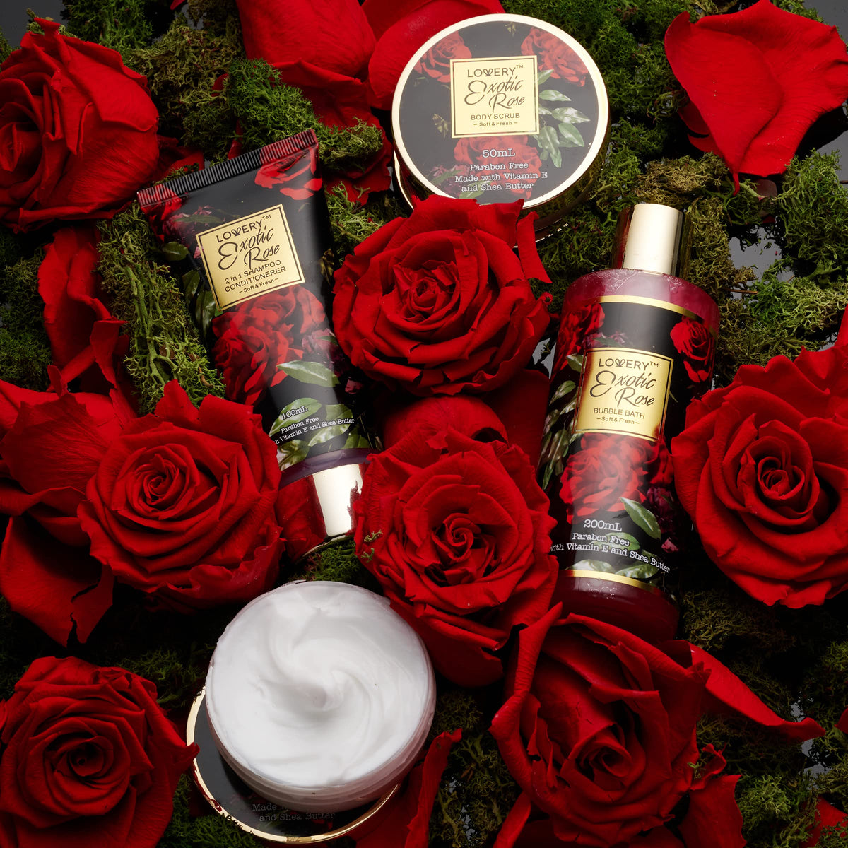 LOVERY Mothers Day Gifts from Daughter and Son, Spa Bath and Body Gift Set, Exotic Rose Gift Basket for Women & Men, Tha