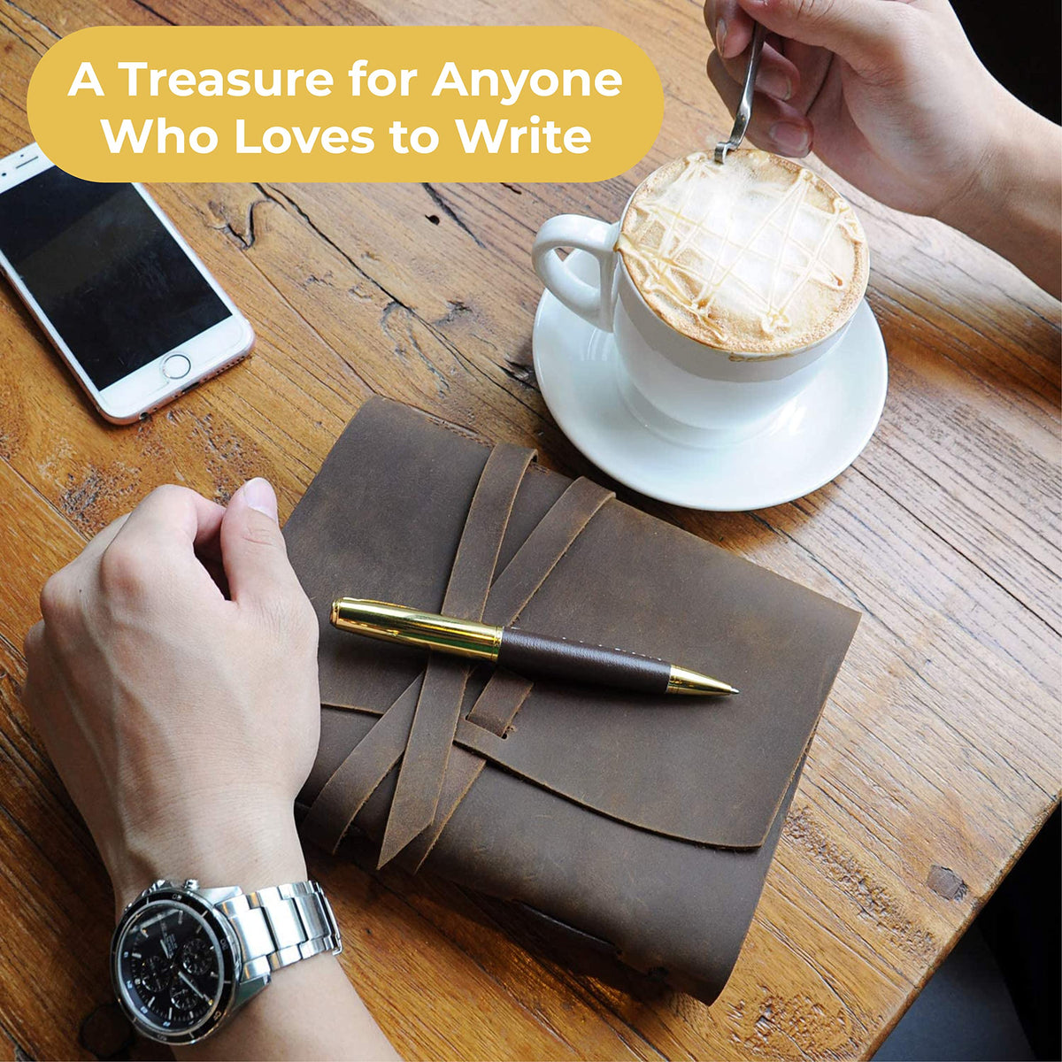 Handmade Leather Journal Gift Set Pen Bookmark Luxury Gift - Sovereign-Gear Official Imagery - 6