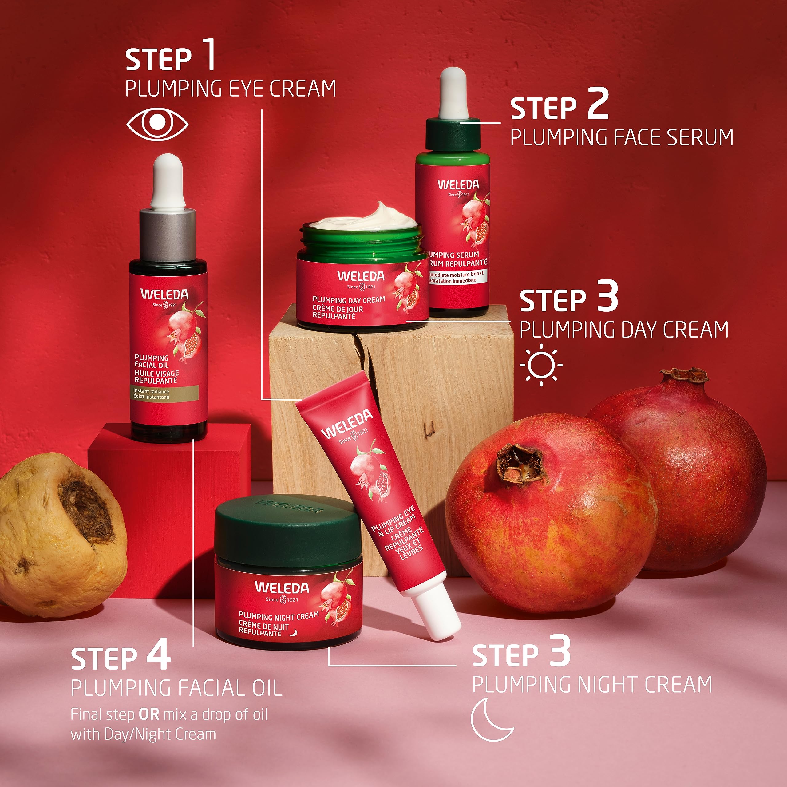 Weleda Plumping Eye & Lip Cream with maca peptides and pomegranate, a skin moisturizer for revitalized, hydrated eye and lip areas.