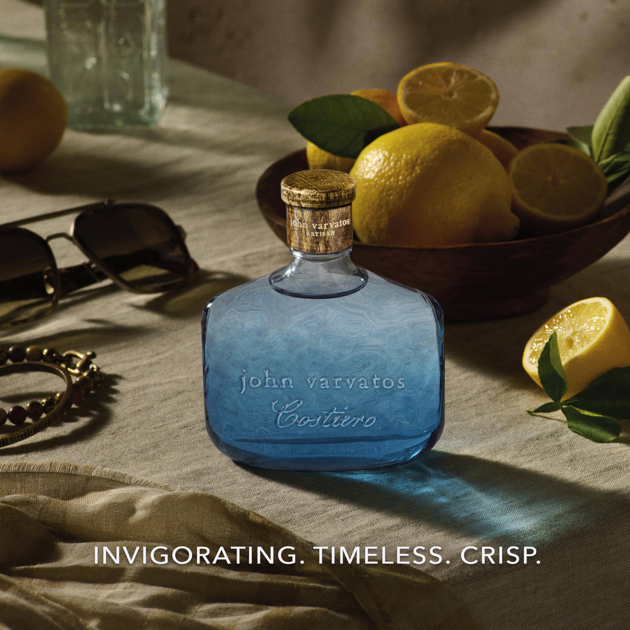 John Varvatos Artisan Costiero men's 2.5 fl oz personal fragrance bottle with elegant design.