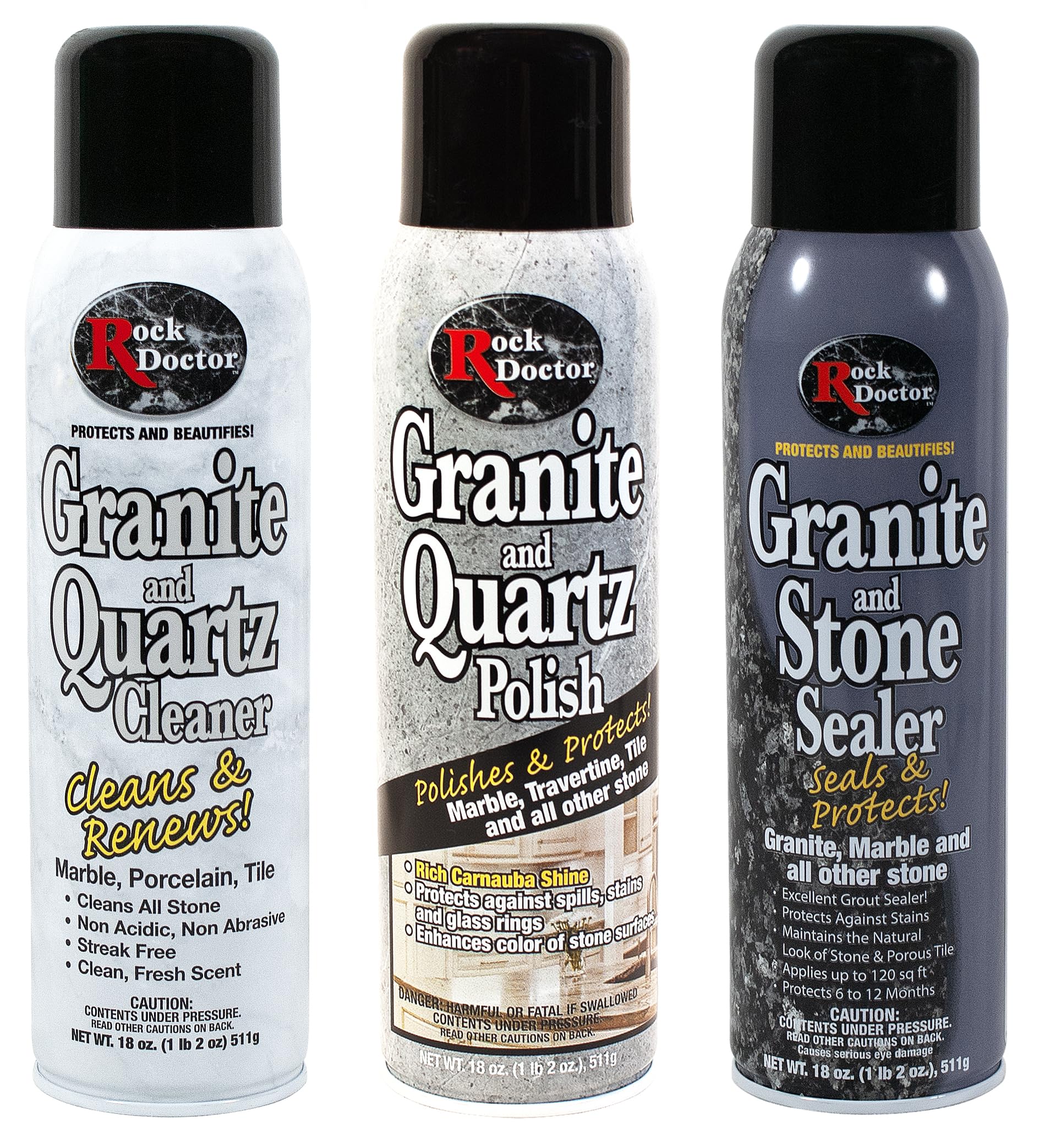 Rock Doctor Granite & Quartz Care Kit, 3 Piece Maintenance Stone - Product Imagery