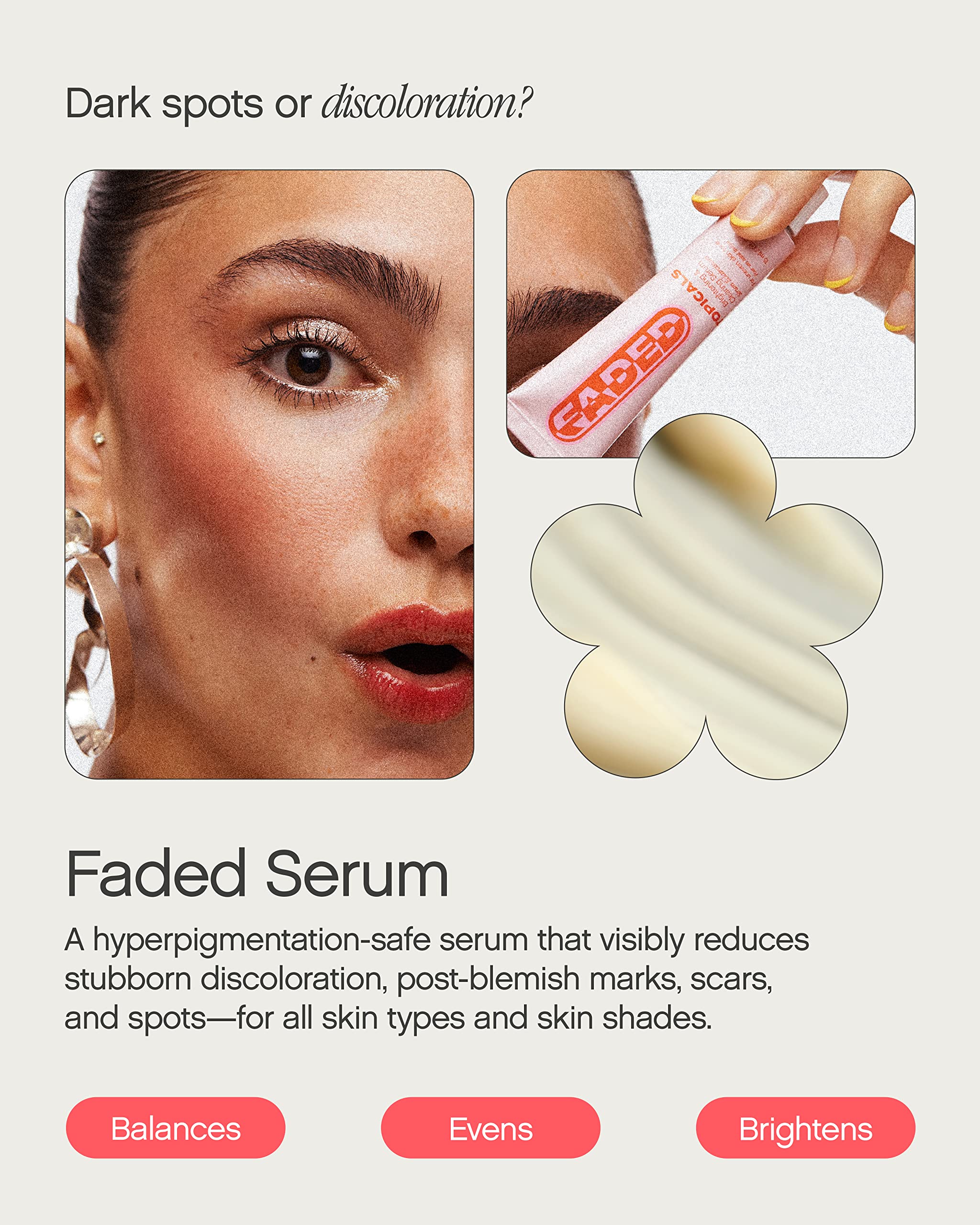 Topicals, Faded Brightening Serum, Reduces Discoloration, 0.5 Fl Oz