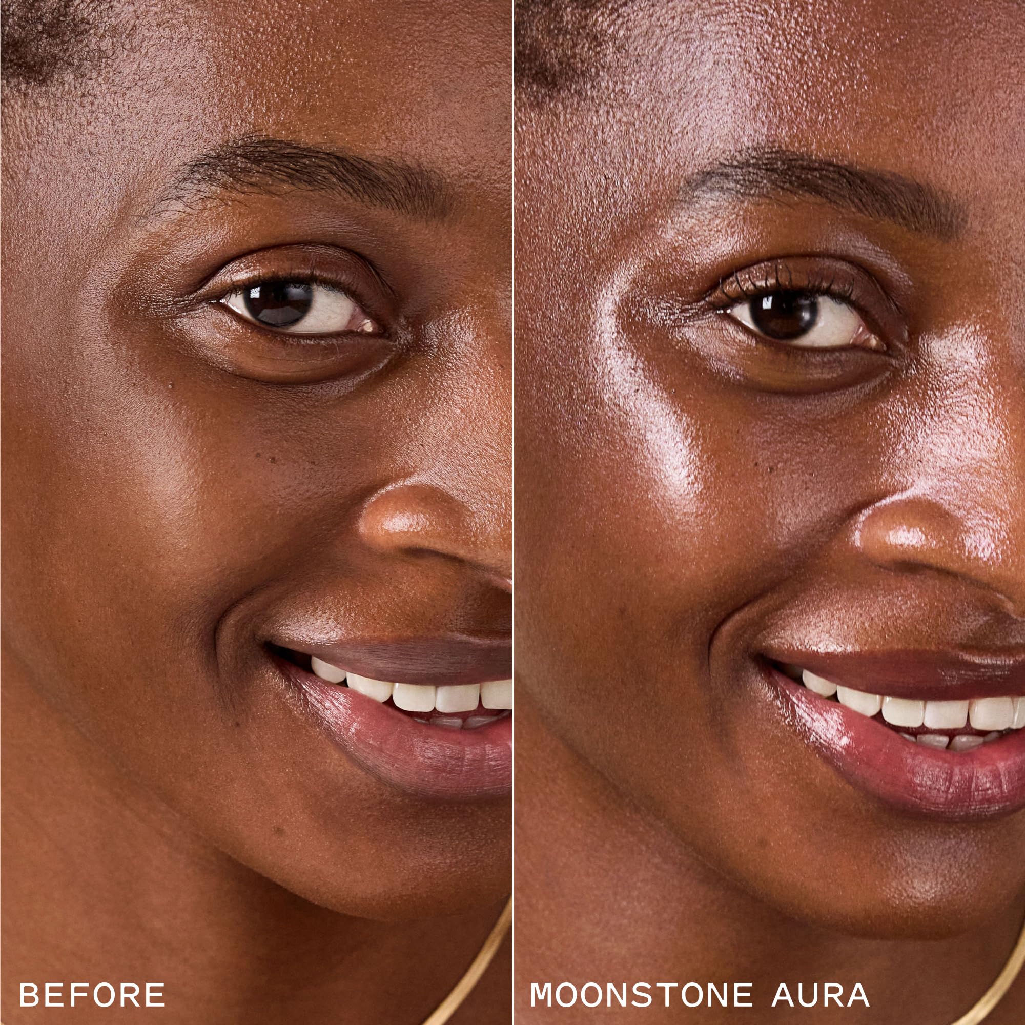 Keys Soulcare Let Me Glow illuminating serum and primer in a clear glass bottle with a pump dispenser, designed for radiant skin.