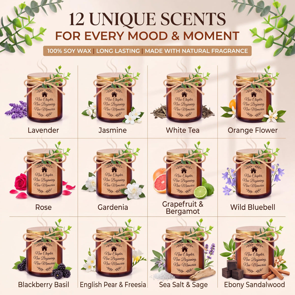 12 Pieces Scented Candle Gifts Set - RimCereal Official Imagery - 4