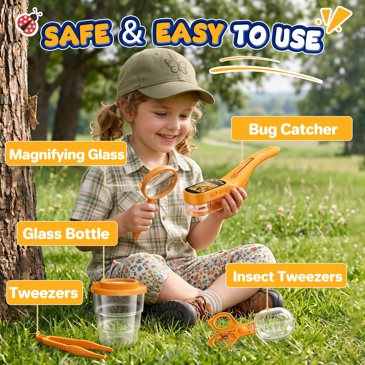 Bug Catcher Microscope for Kids Outdoor STEM Toys with 500X - SIIOOE Official Imagery - 8