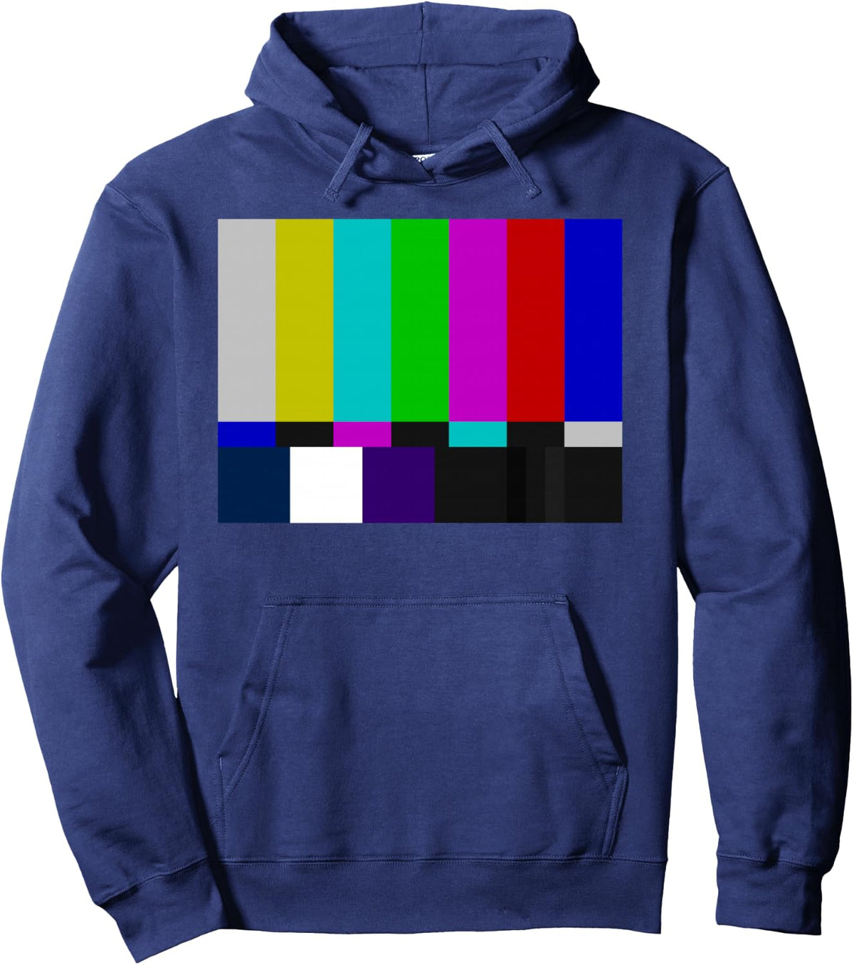 VIDEO TEST PATTERN COLOR BARS VIDEO SMPTE COLOR BARS TEST PATTERN Pullover Hoodie – packaging and label