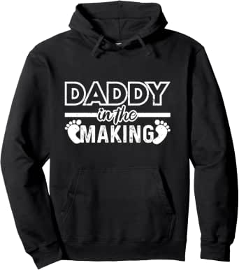 Wife is Pregnat and Daddy gifts collection Baby announcement of Dad with saying Daddy in the making Pullover Hoodie – Bl