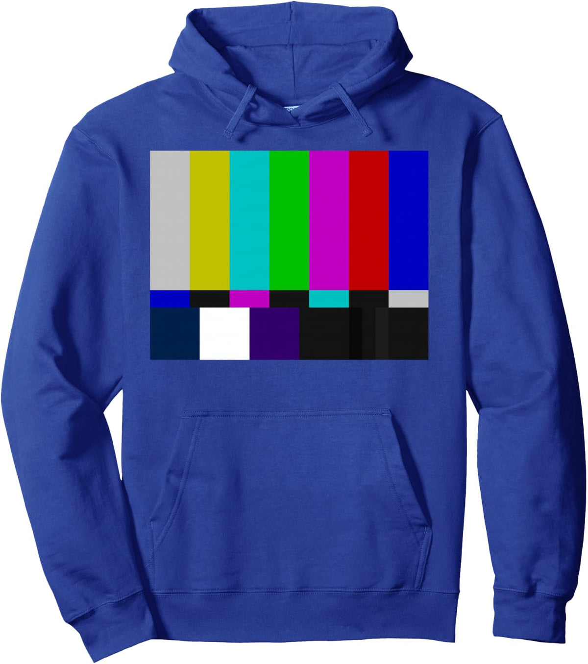 VIDEO TEST PATTERN COLOR BARS VIDEO SMPTE COLOR BARS TEST PATTERN Pullover Hoodie – close-up detail