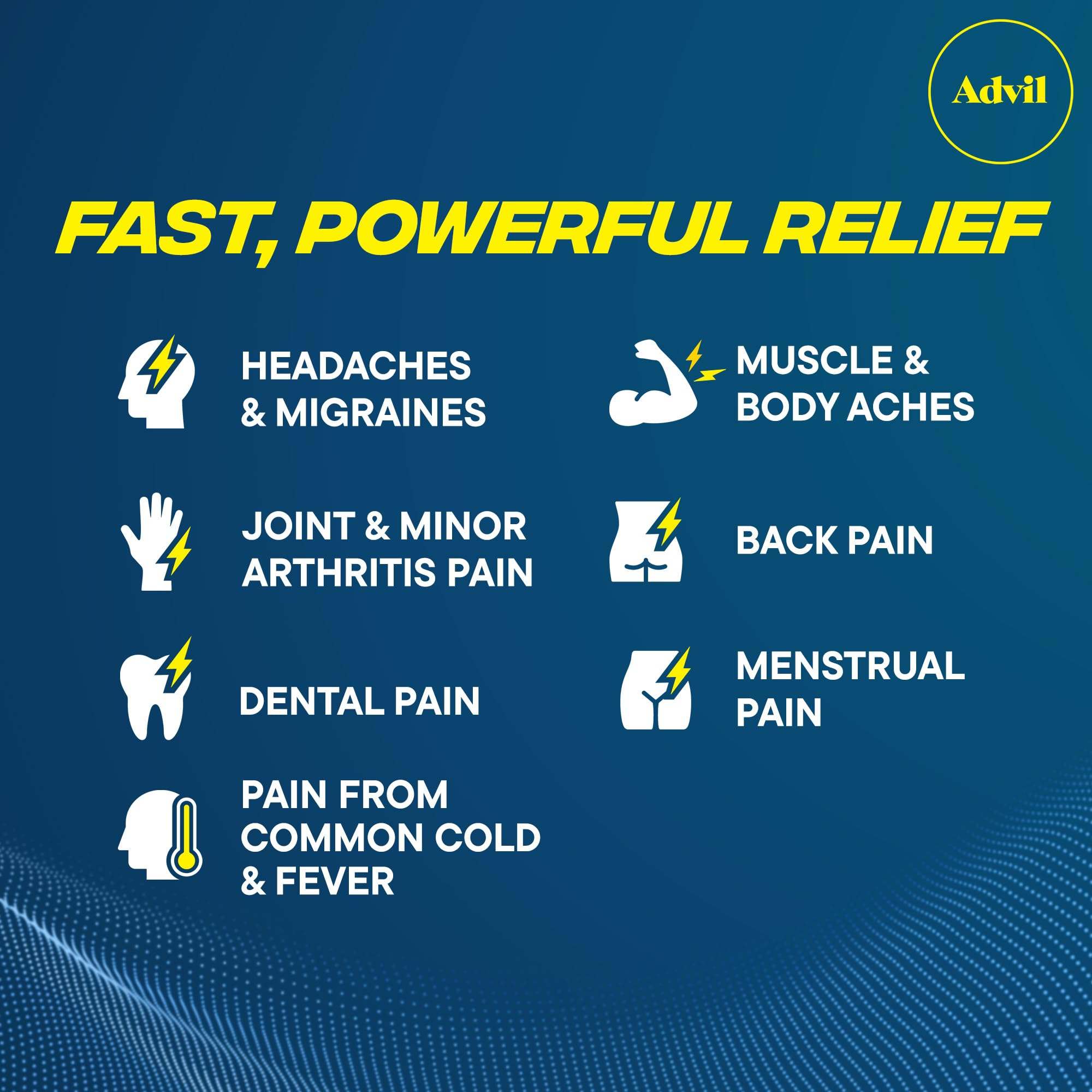 Advil Liqui-Gels 200mg Ibuprofen medication capsules with Advil PM for pain relief, shown in a container.