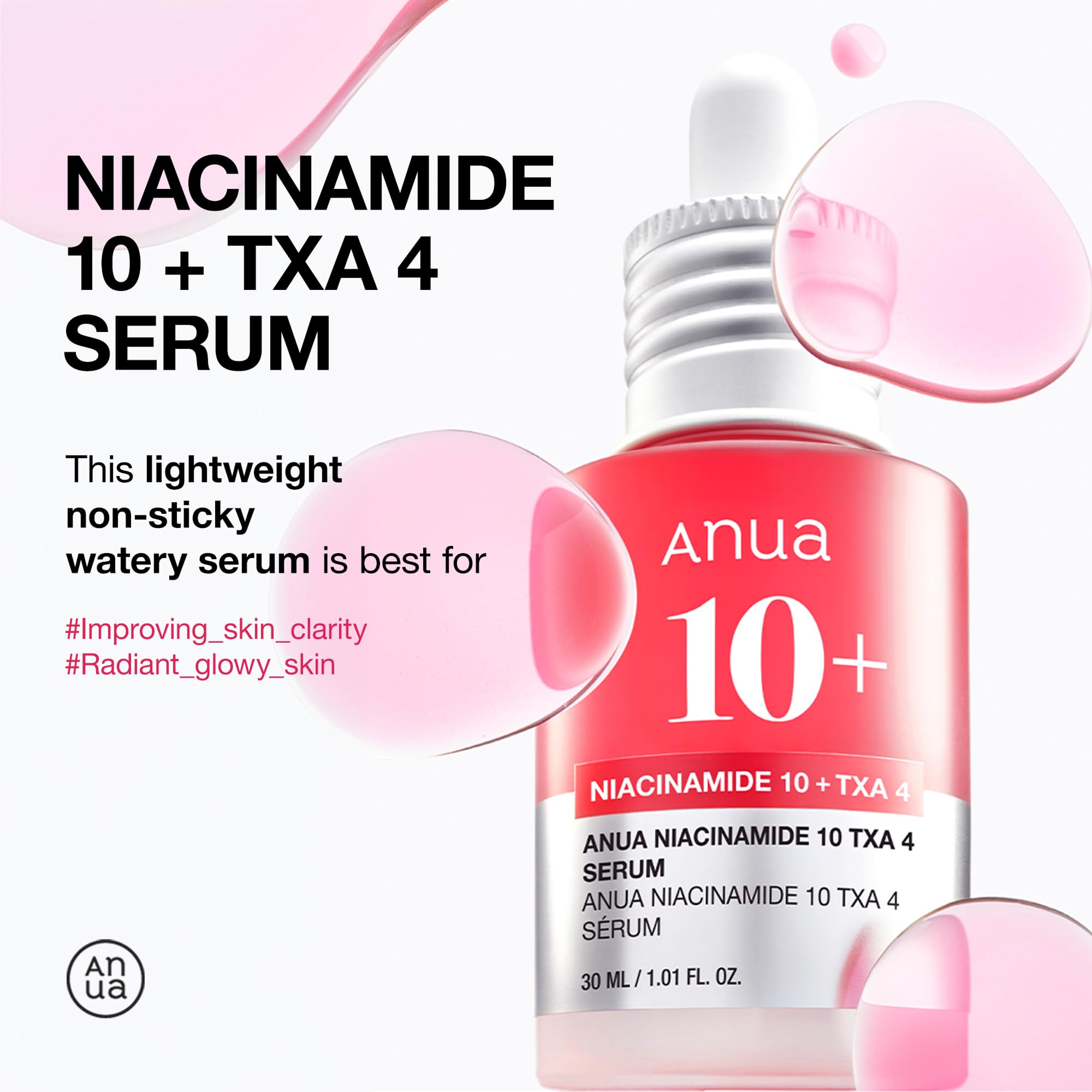ANUA 3-Step Glass Skin Skincare Set with cleanser, wash, and TXA serum for clear, radiant skin.