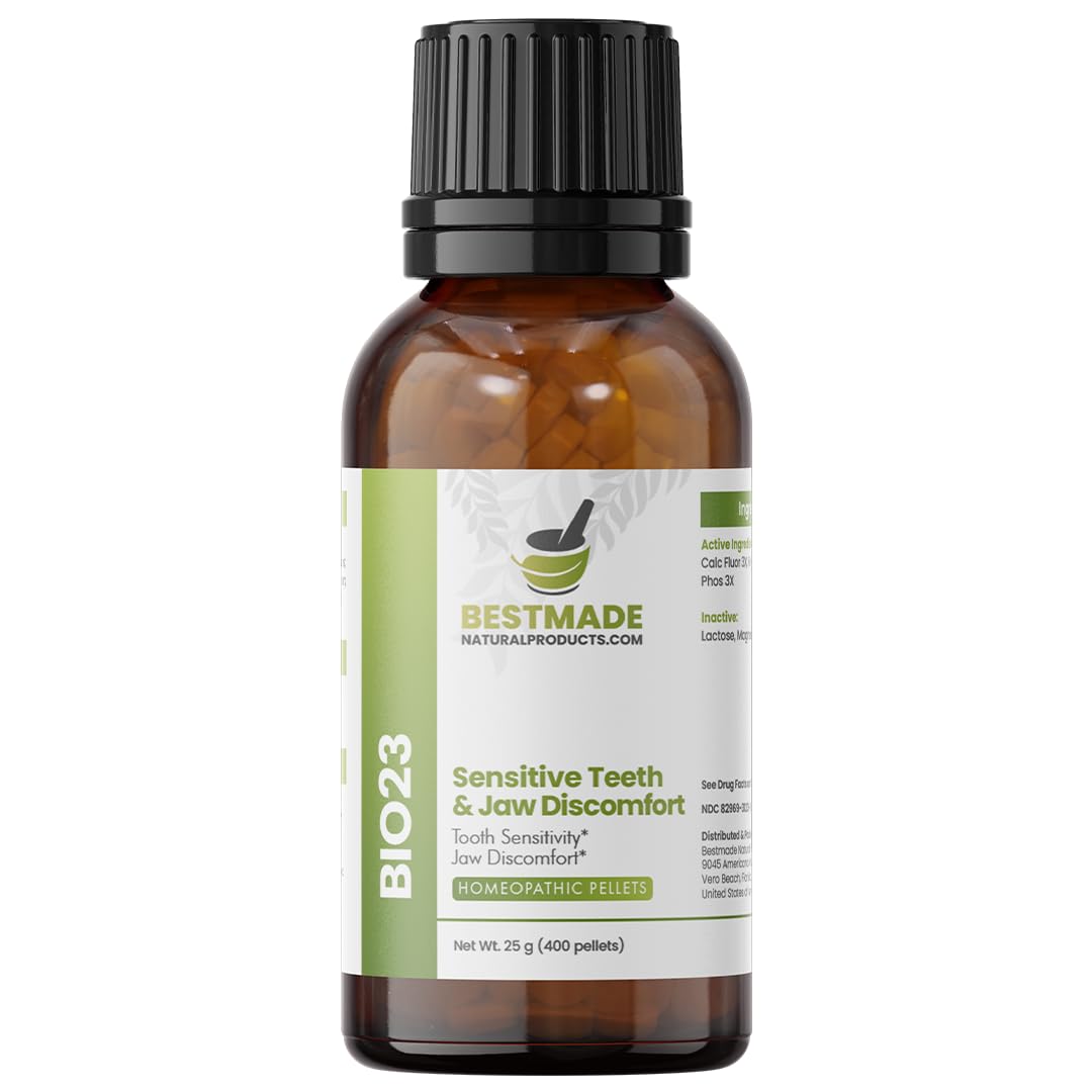 Bestmade BIO23 Toothache & Nerve Support medication in 350 pellets, natural remedy for dental pain and nerve health.