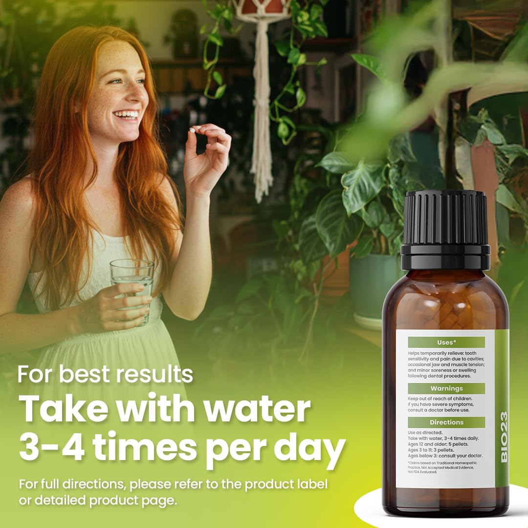 Bestmade BIO23 Toothache and Nerve Support medication with 350 pellets, natural remedy for dental pain and nerve relief.