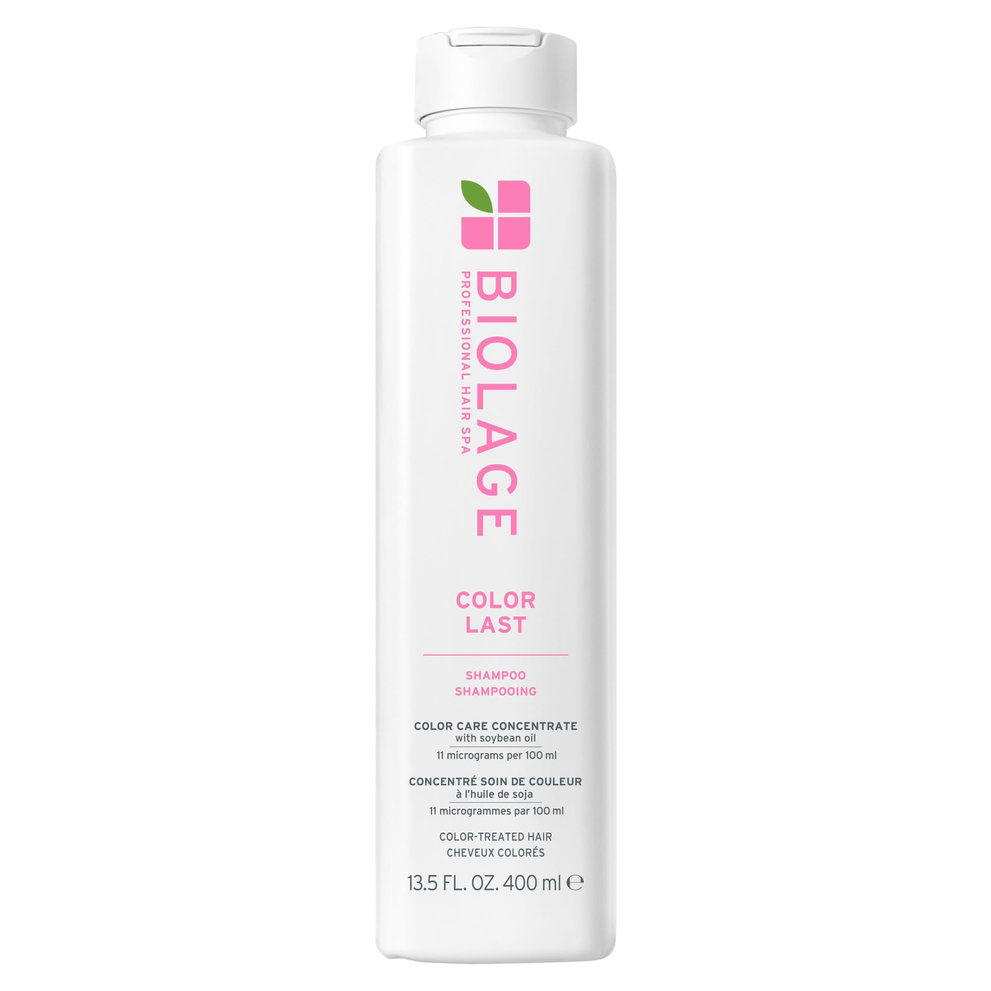 Biolage Color Last Shampoo for color-treated hair in a 13.5oz bottle, nourishing and preserving vibrant hair color.