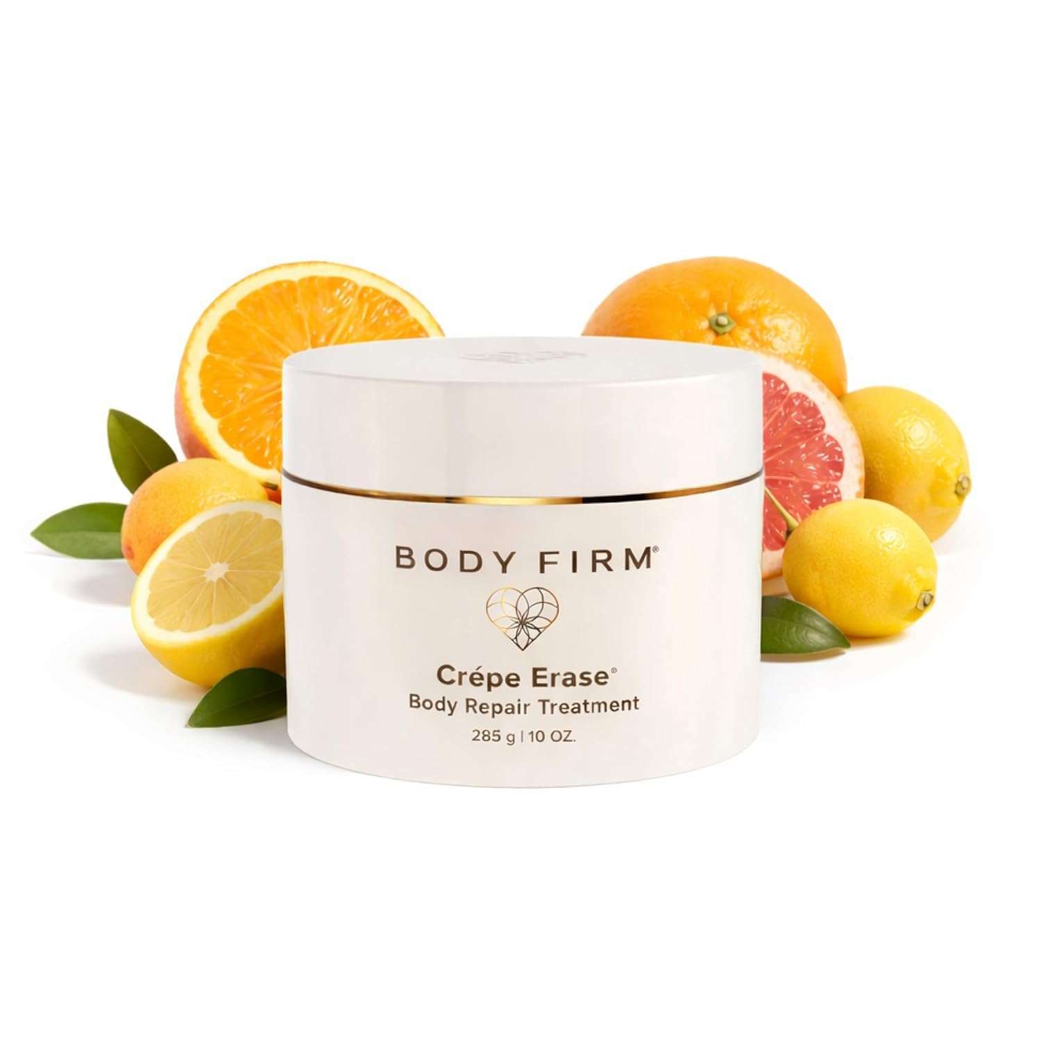Body Firm Crepe Erase Body Repair Firming Lotion with citrus scent, 10oz, moisturizing and skin tightening for smooth skin.