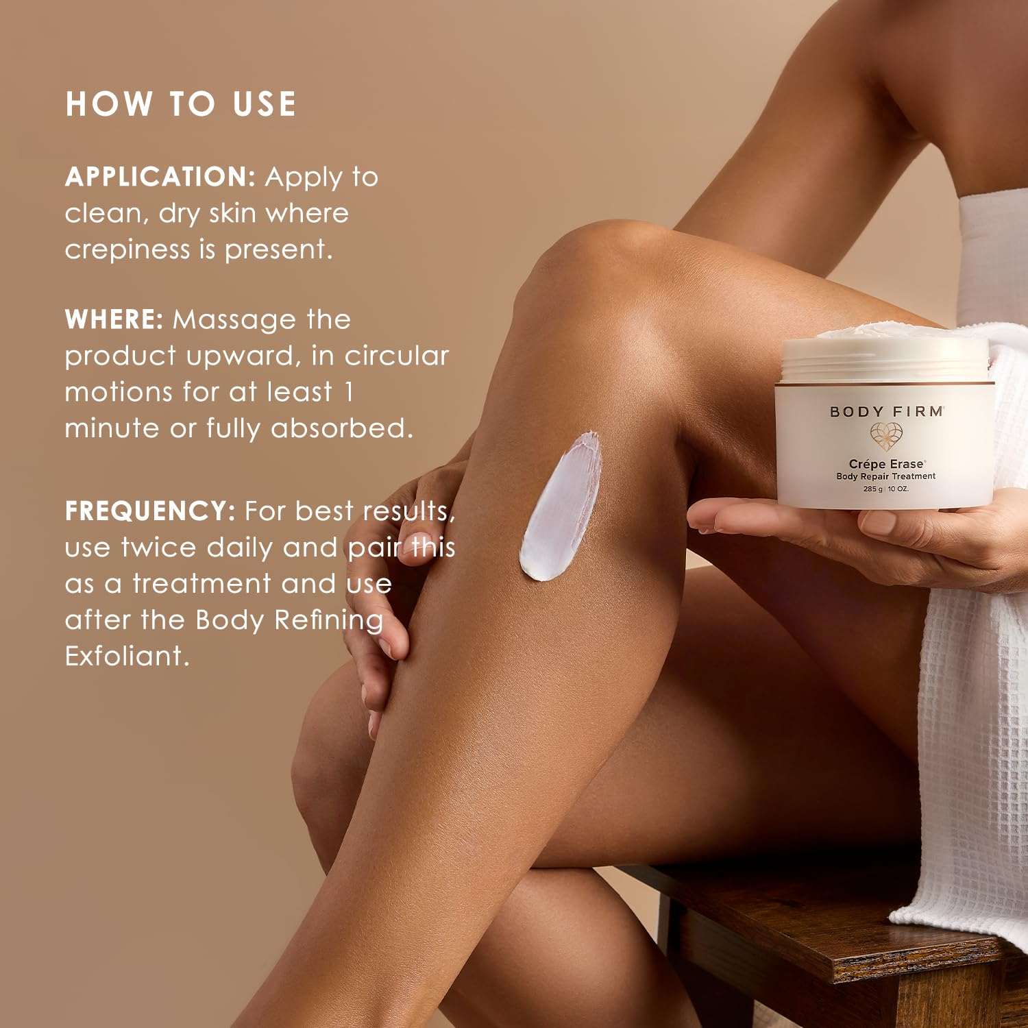 Body Firm Crepe Erase Body Repair Firming Lotion with Citrus scent in 10oz jar, moisturizing and skin firming for smooth skin