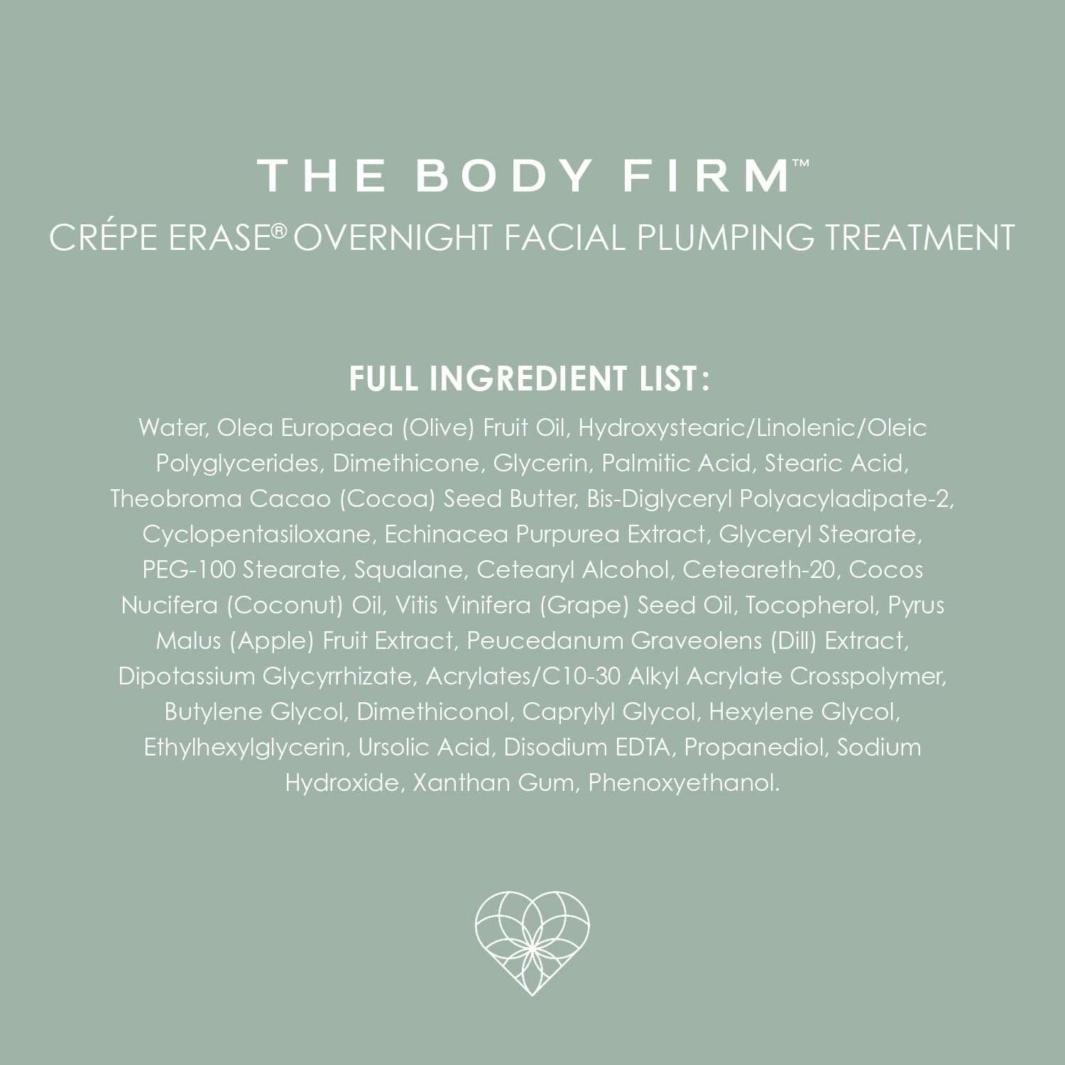 BODY FIRM Crepe Erase Plump & Firm Night Facial Treatment moisturizer in 1.7oz jar, designed to hydrate and tighten skin overnight.