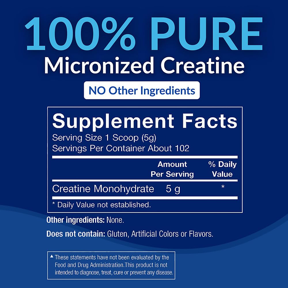 BodyTech Creatine Monohydrate powder in unflavored 18oz container, showing the supplement scoop and label.