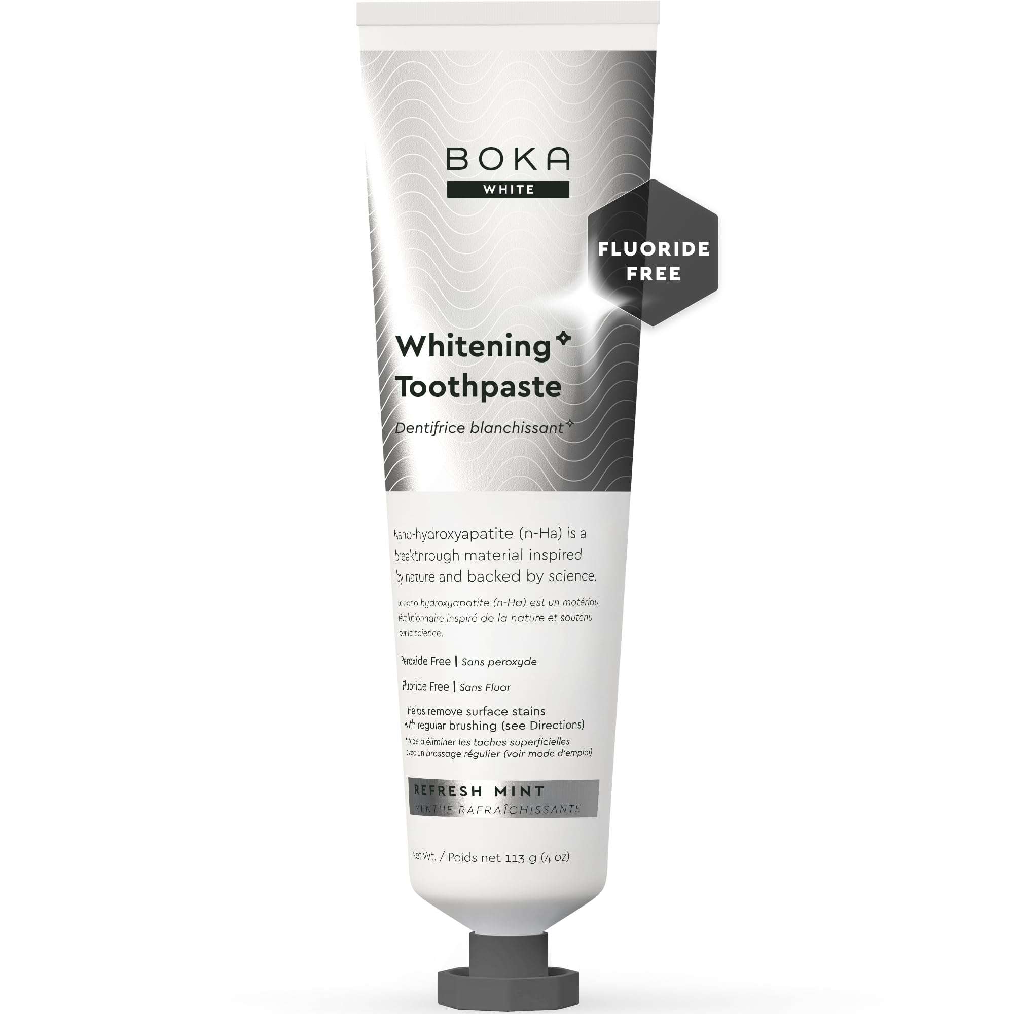 Boka Nano Hydroxyapatite Mint Toothpaste 4 oz for teeth cleaning, featuring natural mint flavor and advanced oral health formula.