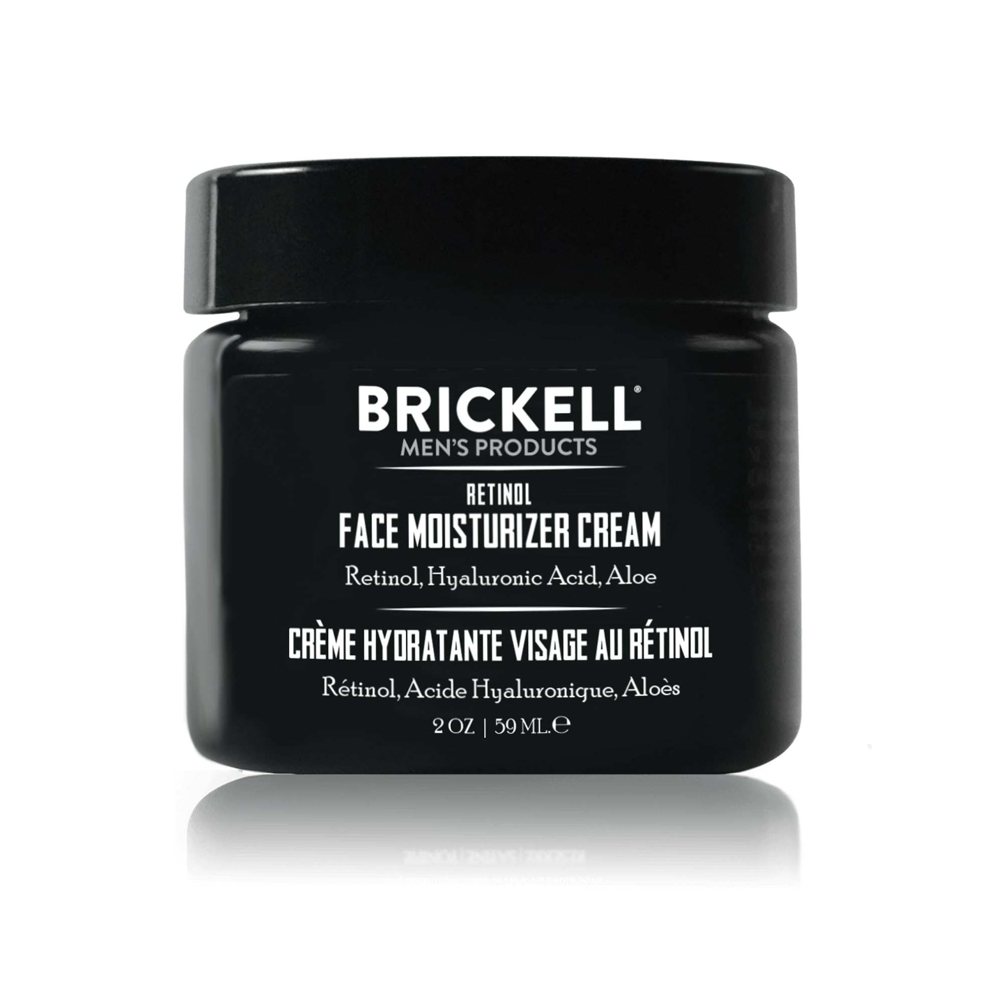 Brickell Men's Retinol Night Cream with Hyaluronic Acid, 2oz, a skin moisturizer for men's nighttime skincare.