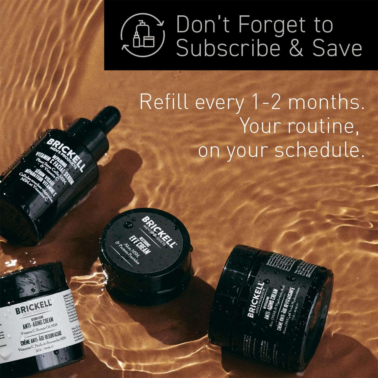 Brickell Men's Retinol Night Cream moisturizer with hyaluronic acid in a 2oz jar, designed for men's skin care.