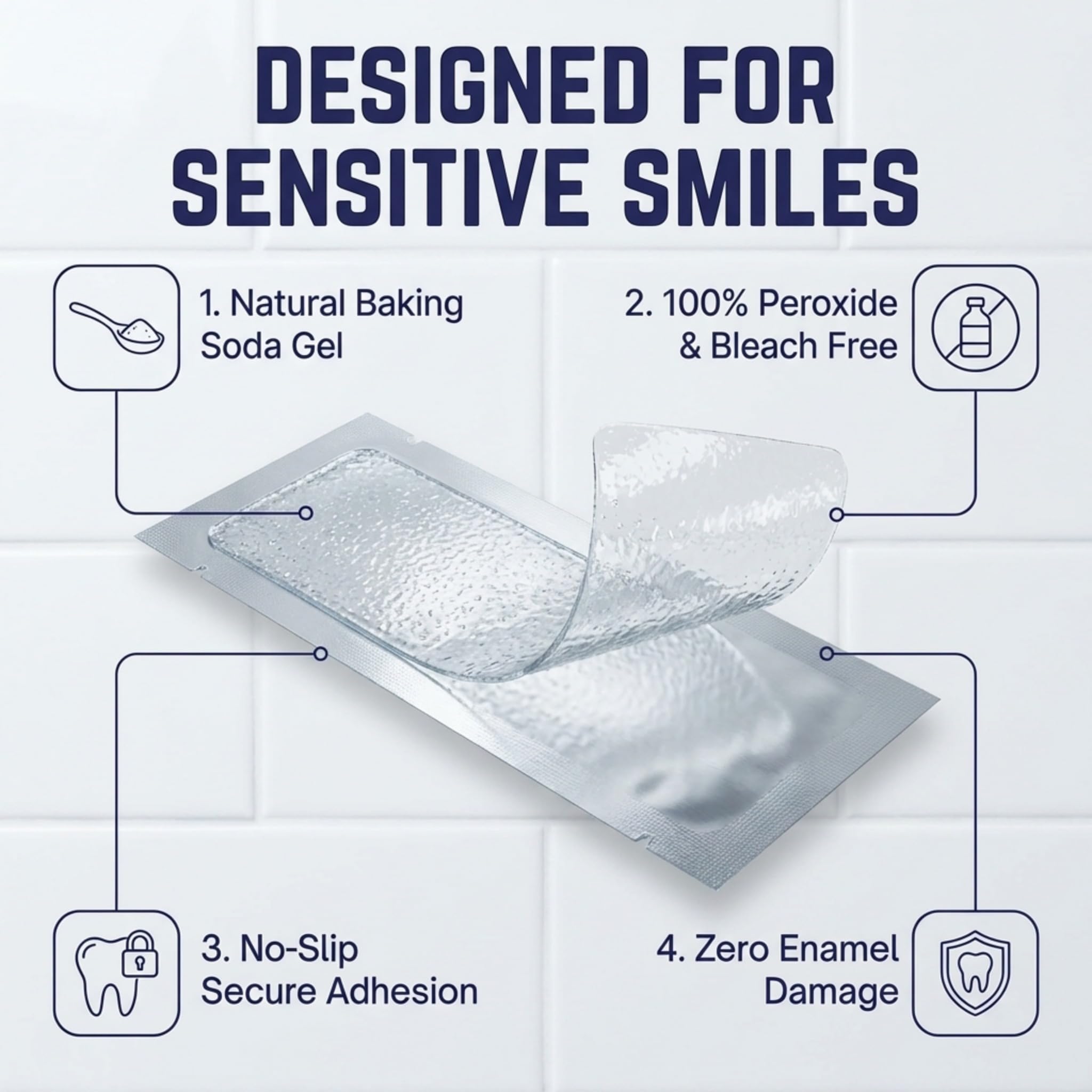 Cool Teeth Whitening Sensitive Tooth Whitener strips, peroxide-free, 28 count, designed for gentle teeth whitening.