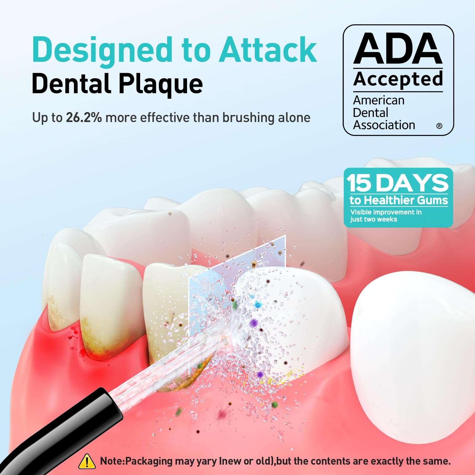 COSLUS C20 ADA Accepted Water Dental Flosser, portable oral irrigator with 300ml water tank, designed for effective dental cleaning.